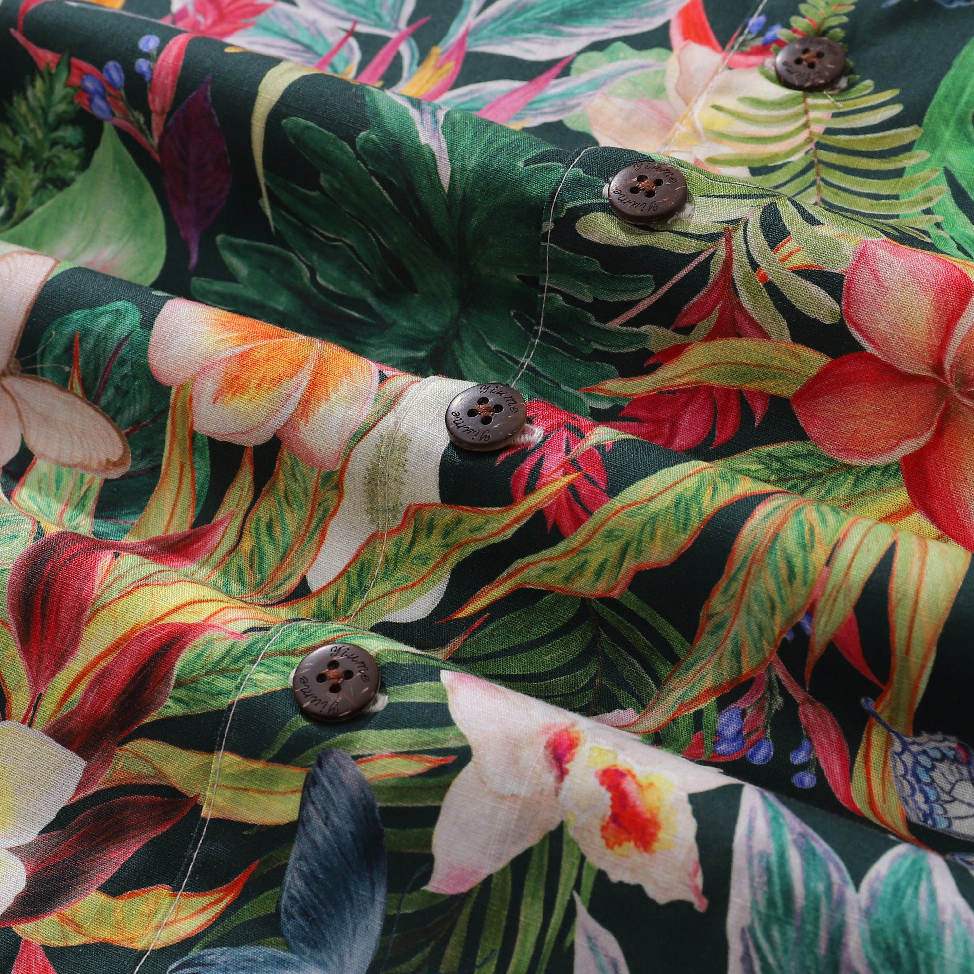 Hawaiian Tropical Shirt For Men Floral Butterfly Fantasy Shirt Camp Collar 100% Cotton