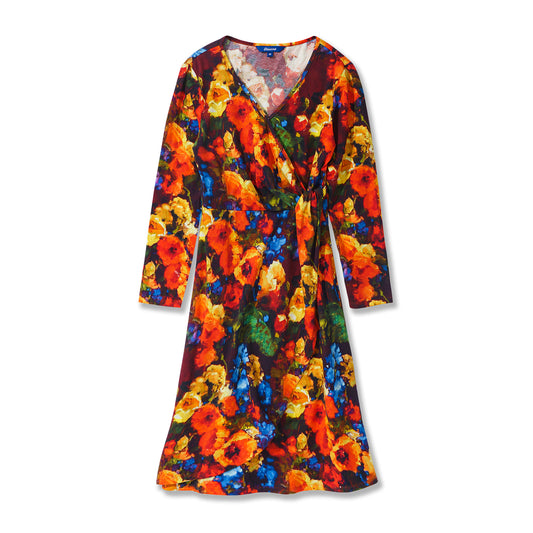 Women Hawaiian Dress Wild and Unrestrained V-Neck Long Sleeve Dress