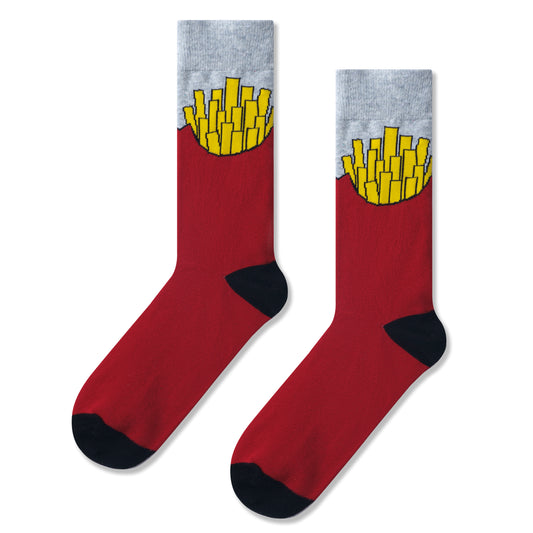 French Fries Print Men Socks