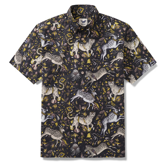 Hawaiian Shirt For Men Animal World Button-down Shirt Short Sleeve 100% Cotton Shirt