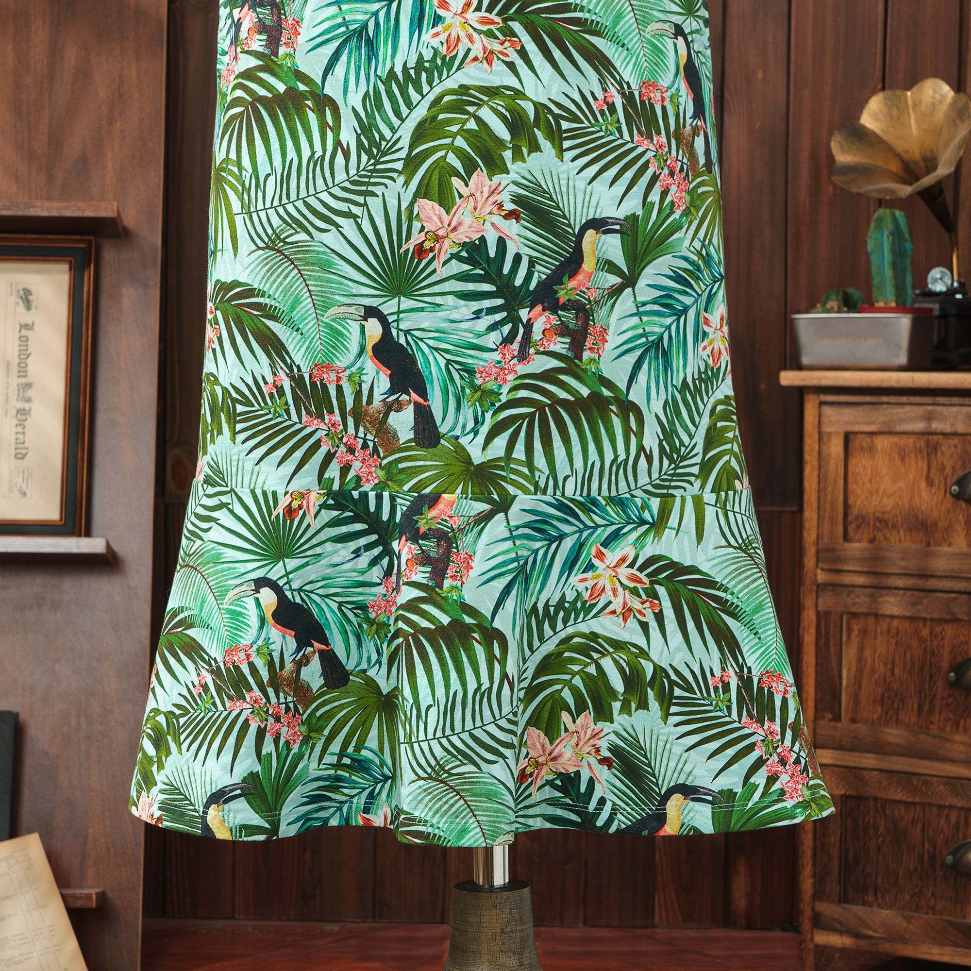 Hawaiian Dress For Women Tropical Vacation Toucan Flounce Dress