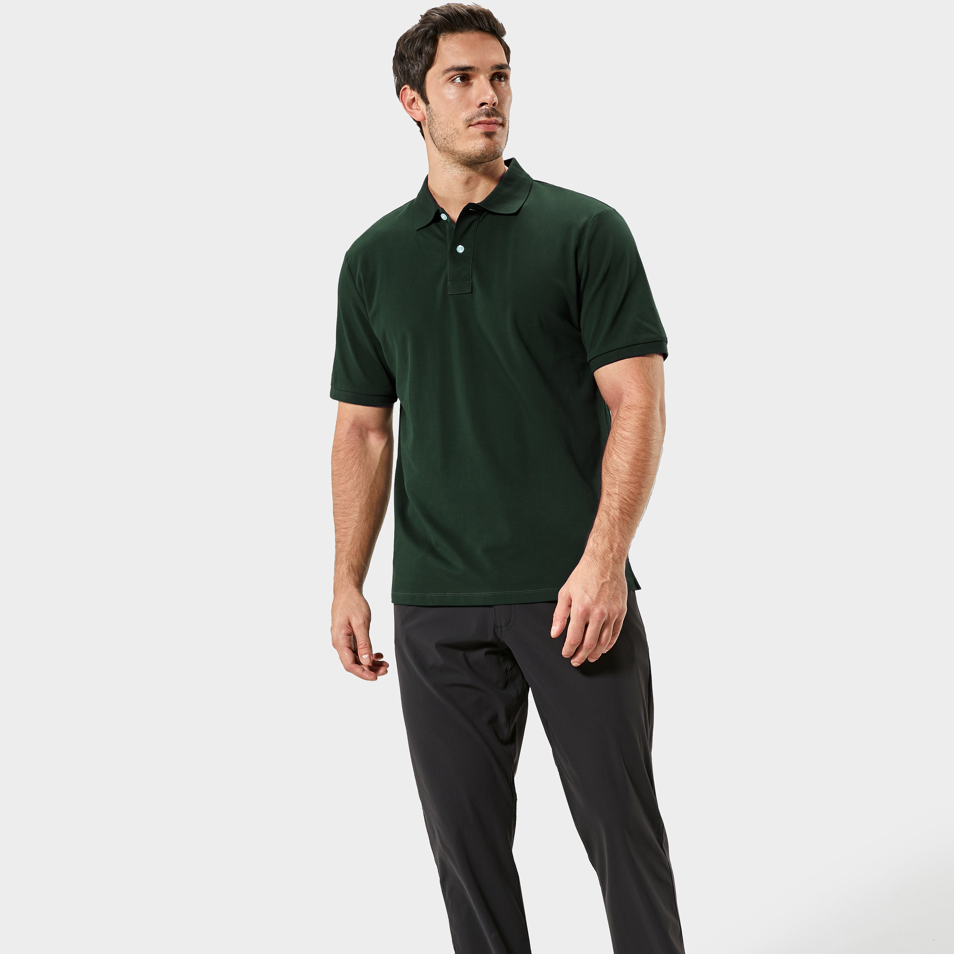 Basicsbeyond™ Men's Hawaiian Sweat Proof Pique Polo -OLIVE