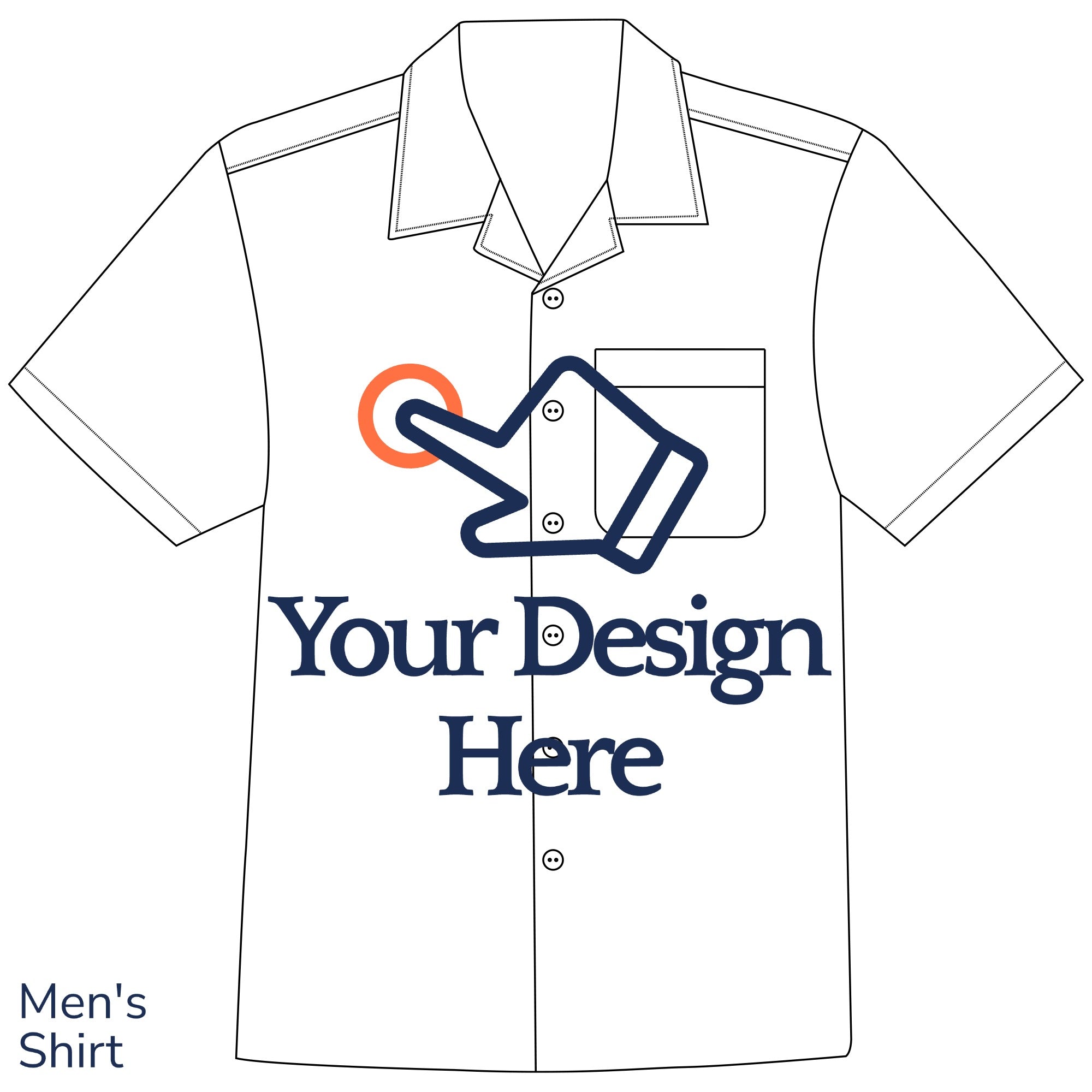 Customized Men's Short Sleeve Camp Collar Shirt