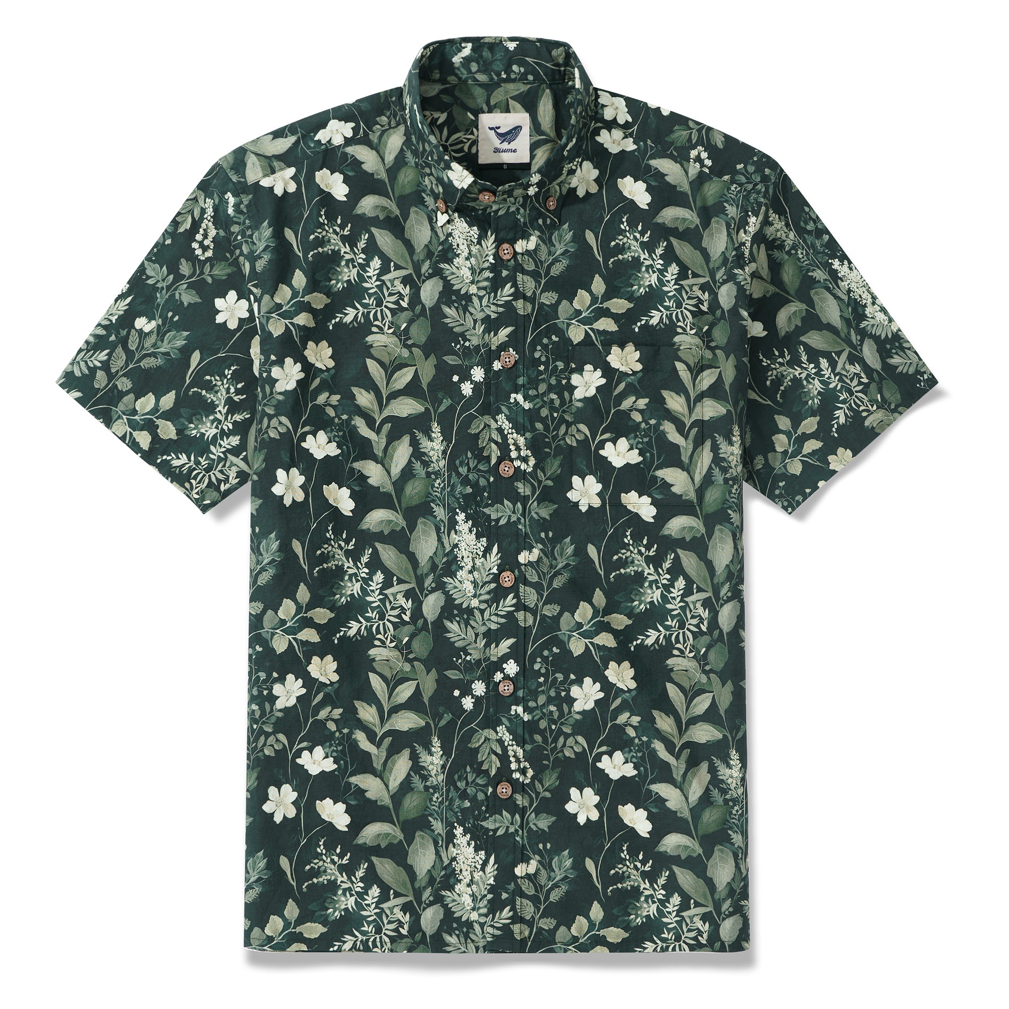 Hawaiian Shirt For Men Enchanted Greenery Button-down Shirt Short Sleeve 100% Cotton Aloha Shirt