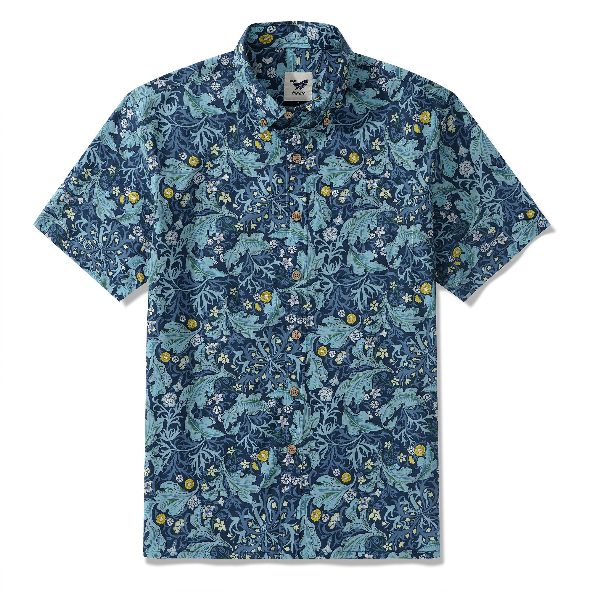 Hawaiian Shirt For Men Lush Blooms Button-down Shirt Short Sleeve 100% Cotton Aloha Shirt