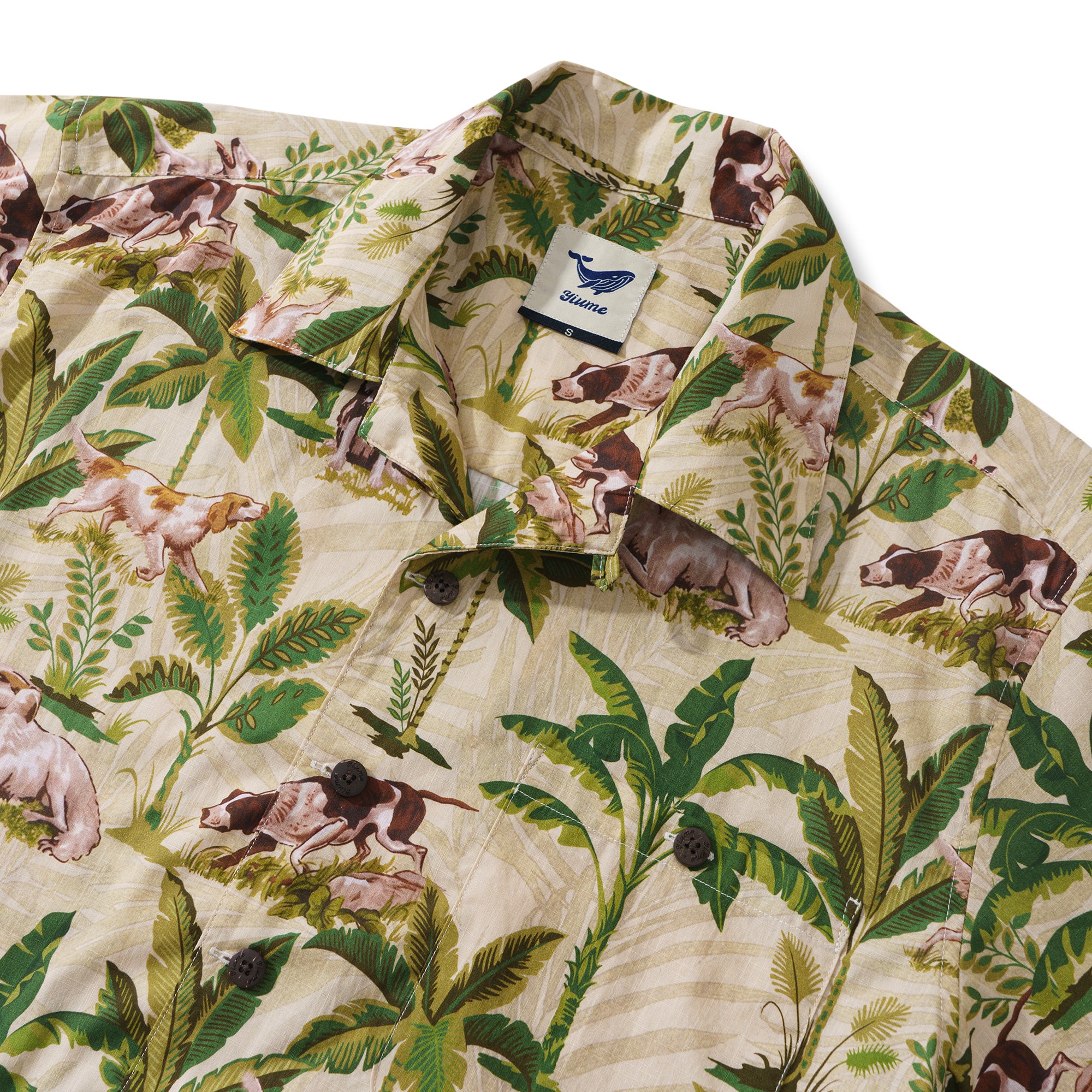 100% Cotton Hawaiian Shirt For Men International Dog Day Camp Collar Shirt