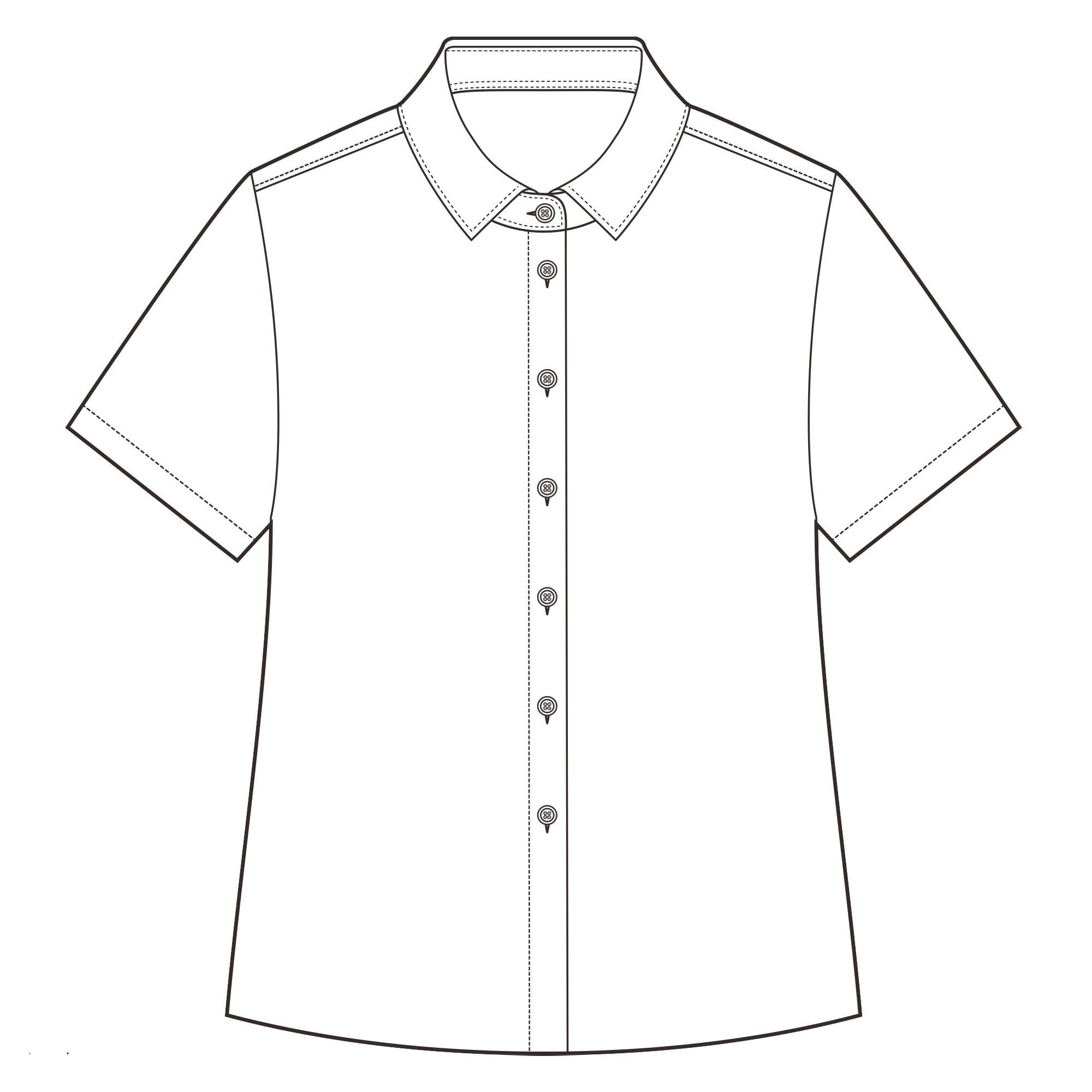 Customized Women's Short Sleeve Button-up Shirt