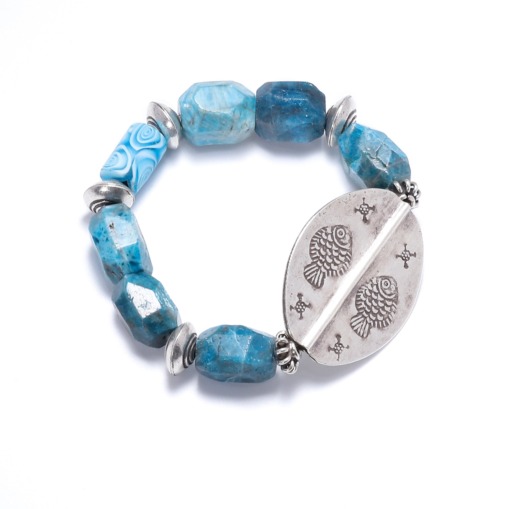 Natural Stone Bracelets for Men - Larimar stones