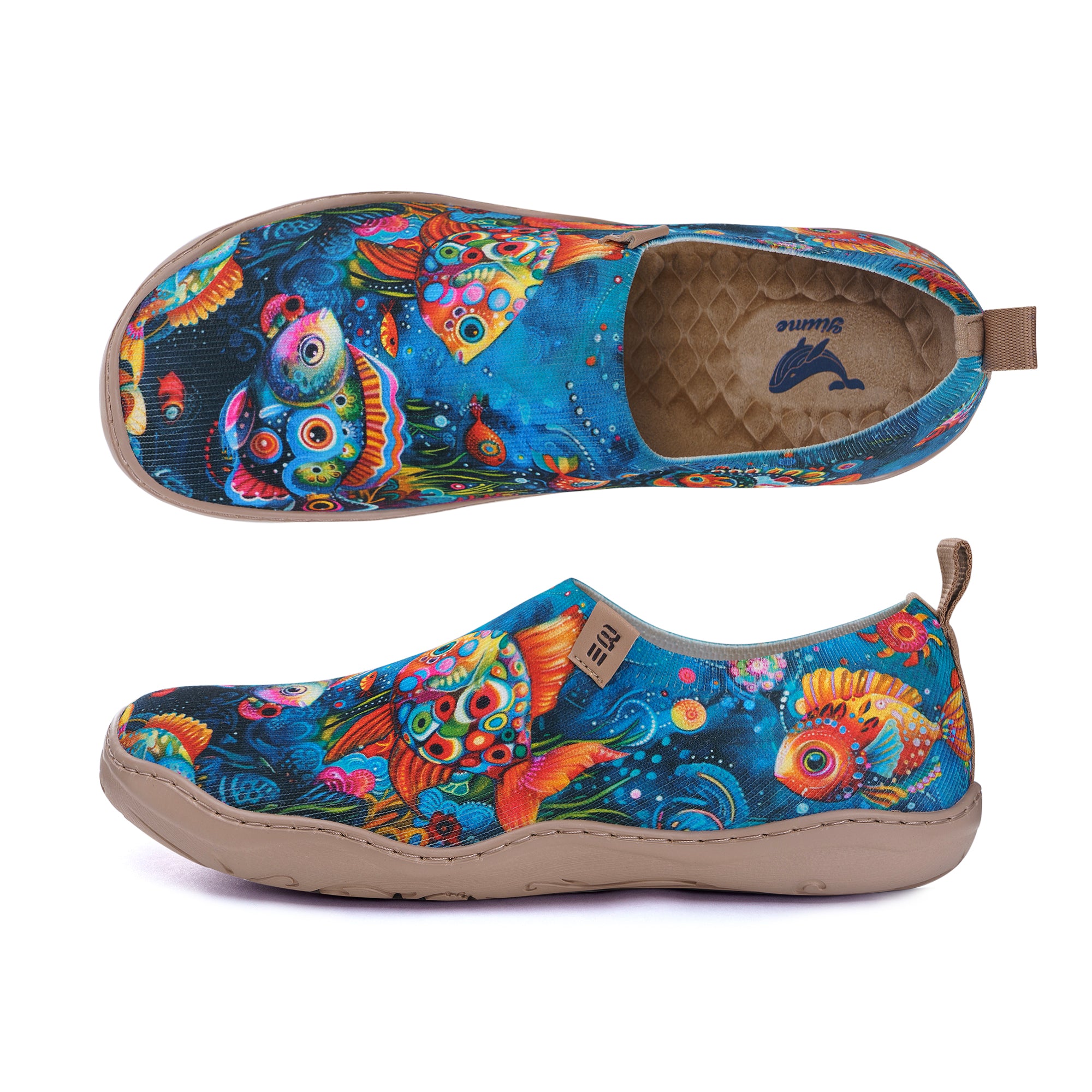 Women's foldable Loafers Underwater World Sneaker Painted Canvas Slip-On Shoes