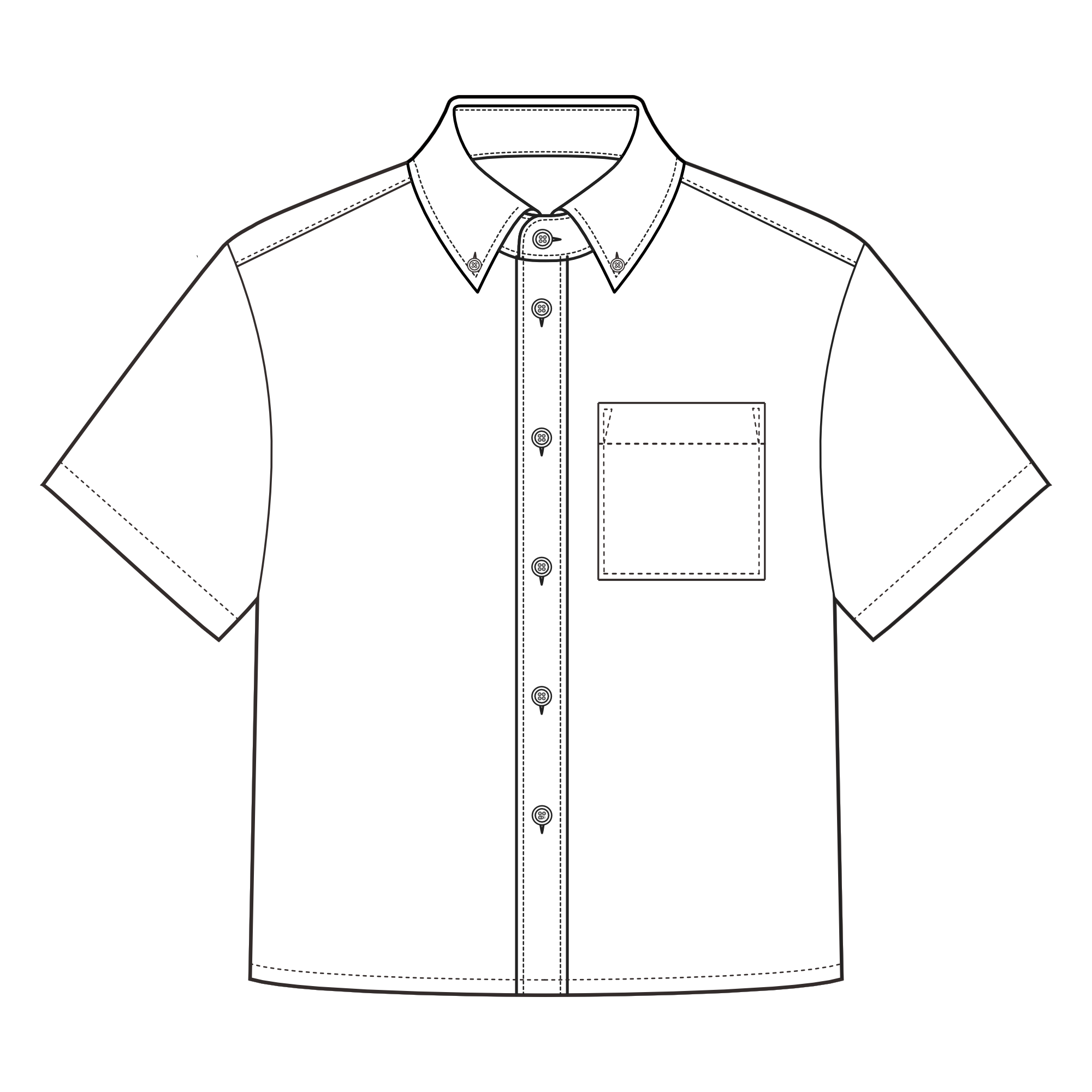 Customized Kids' Short Sleeve Button-down Shirt