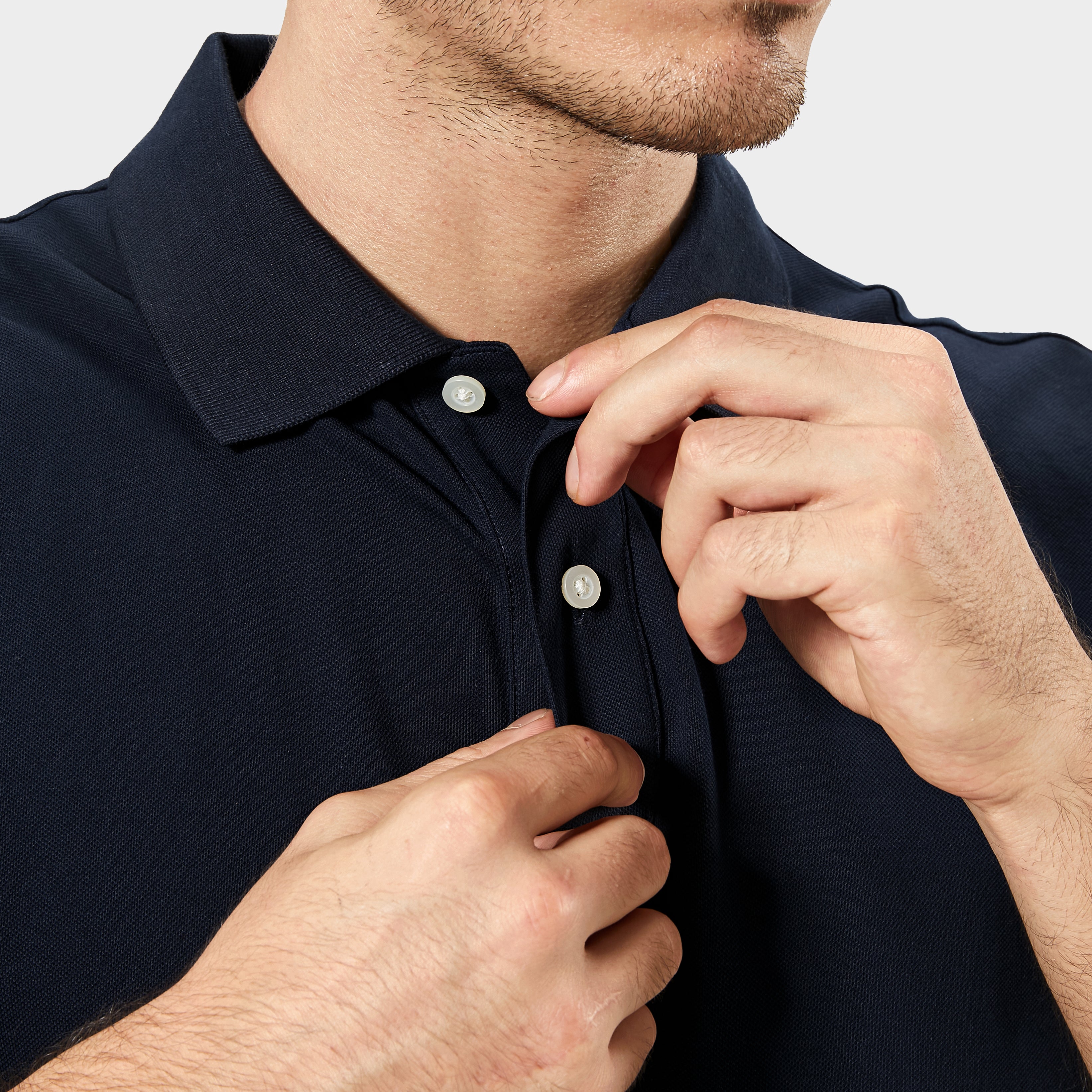 Basicsbeyond™ Men's Hawaiian Sweat Proof Pique Polo -NAVY