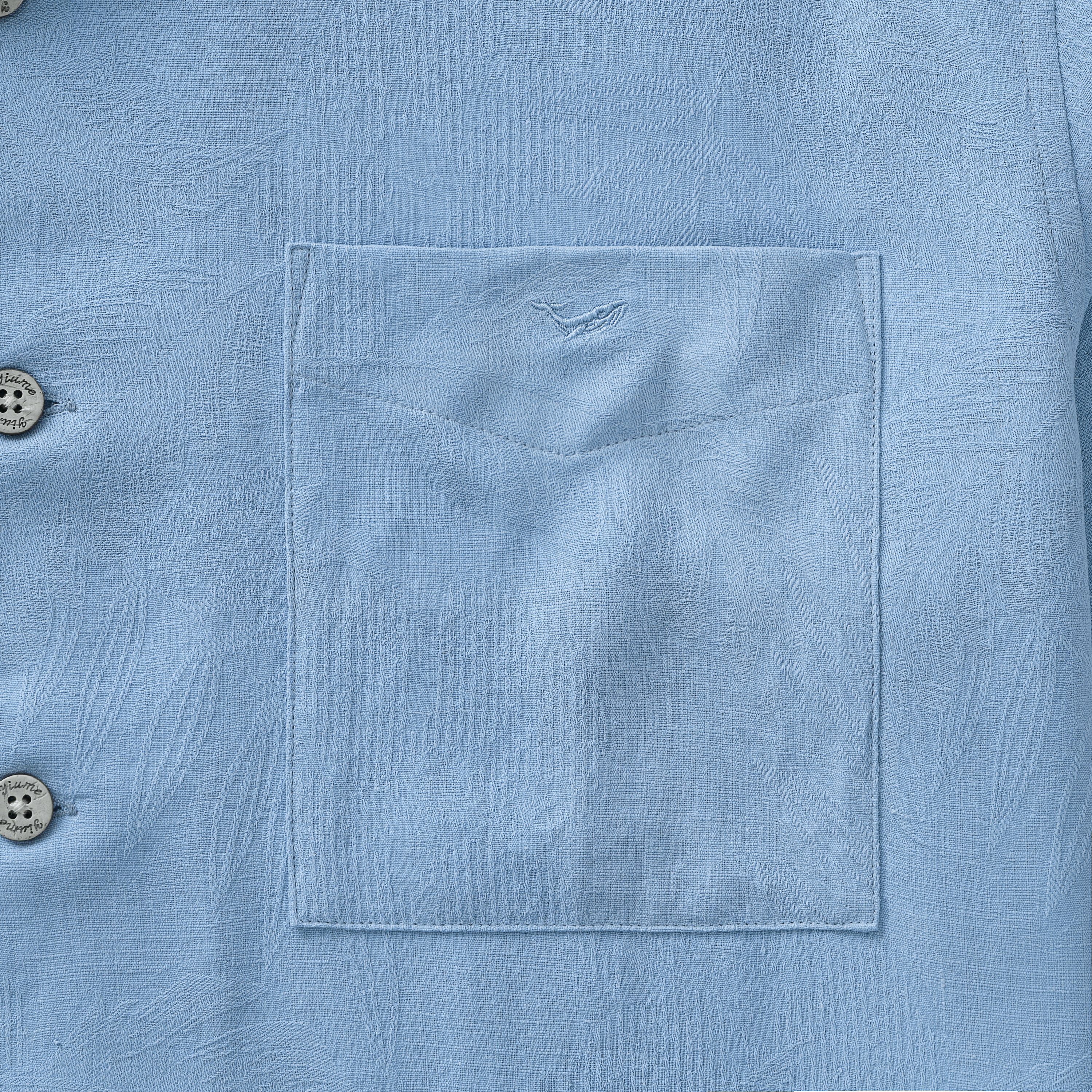 Hawaiian Shirt For Men Silk Jacquard Camp Collar - Lake Blue