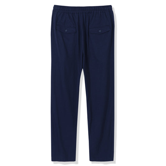 Linen Pant For Men Versatile Linen 5-Pocket Long Pants (Navy Blue)