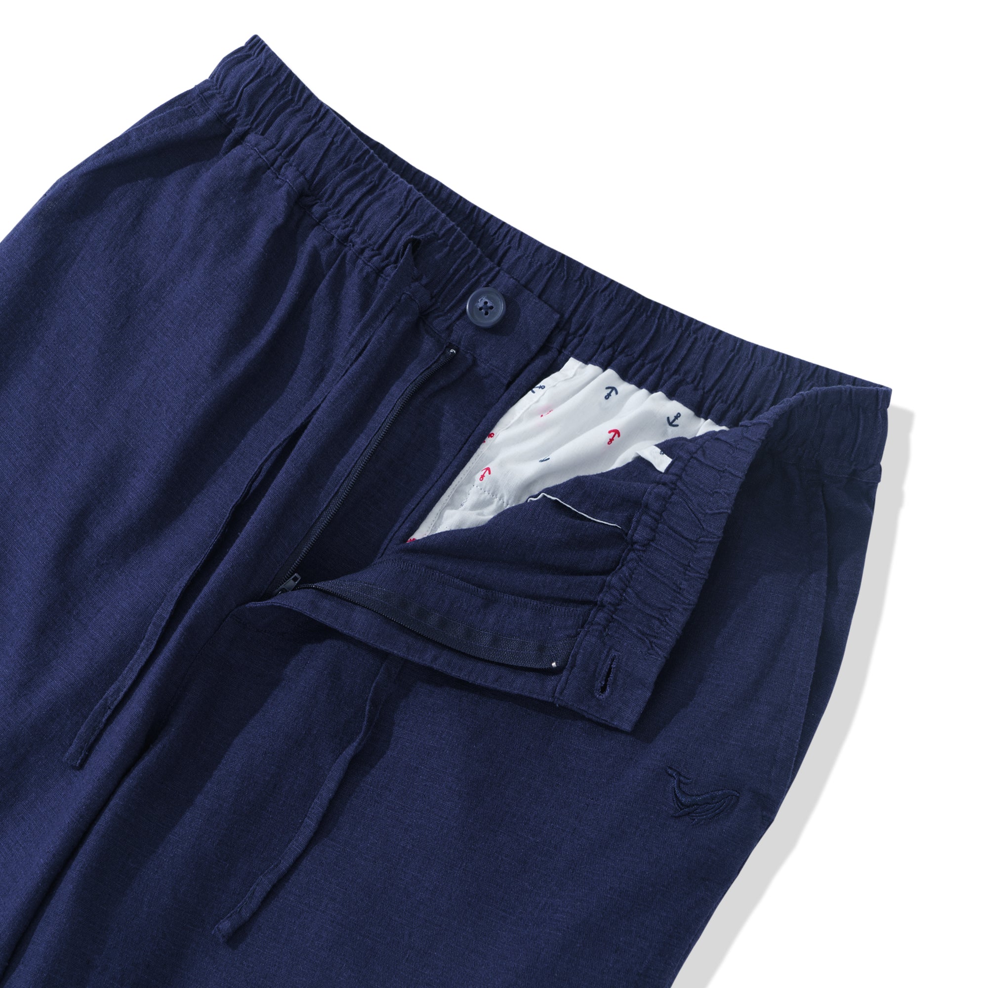 Linen Pant For Men Versatile Linen 5-Pocket Long Pants (Navy Blue)