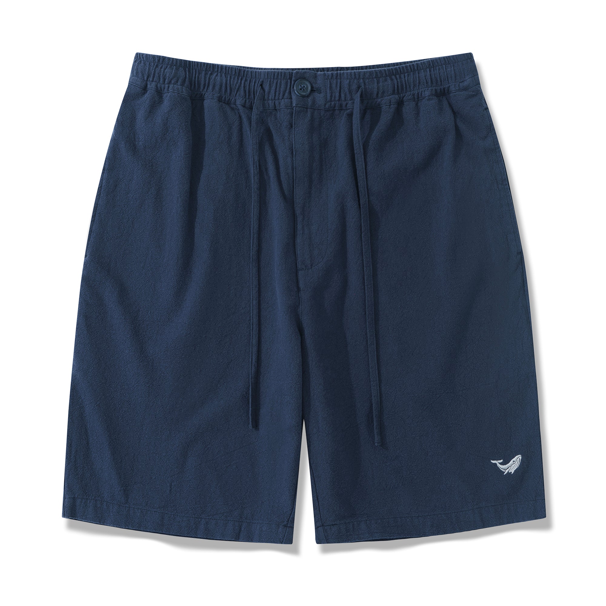 Linen Shorts For Men Mid-Rise Straight Bermuda 8-10 Inch Shorts - NAVY BLUE Version 3.0