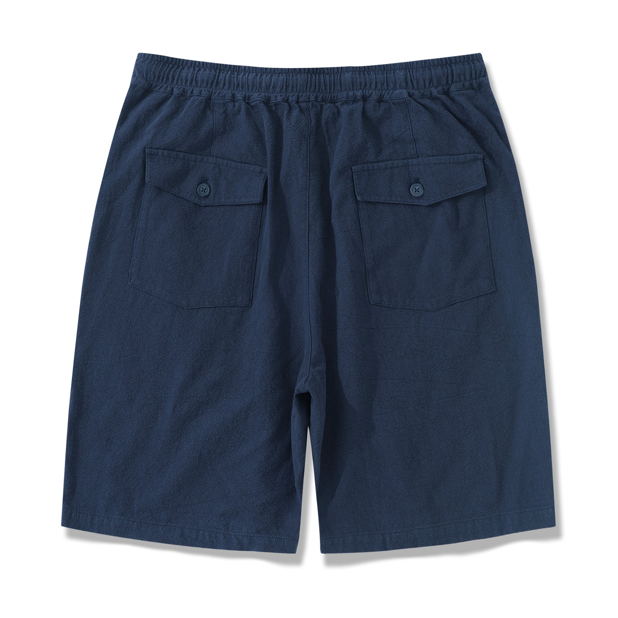 Linen Shorts For Men Mid-Rise Straight Bermuda 8-10 Inch 5-Pocket Shorts - NAVY BLUE Version 3.0