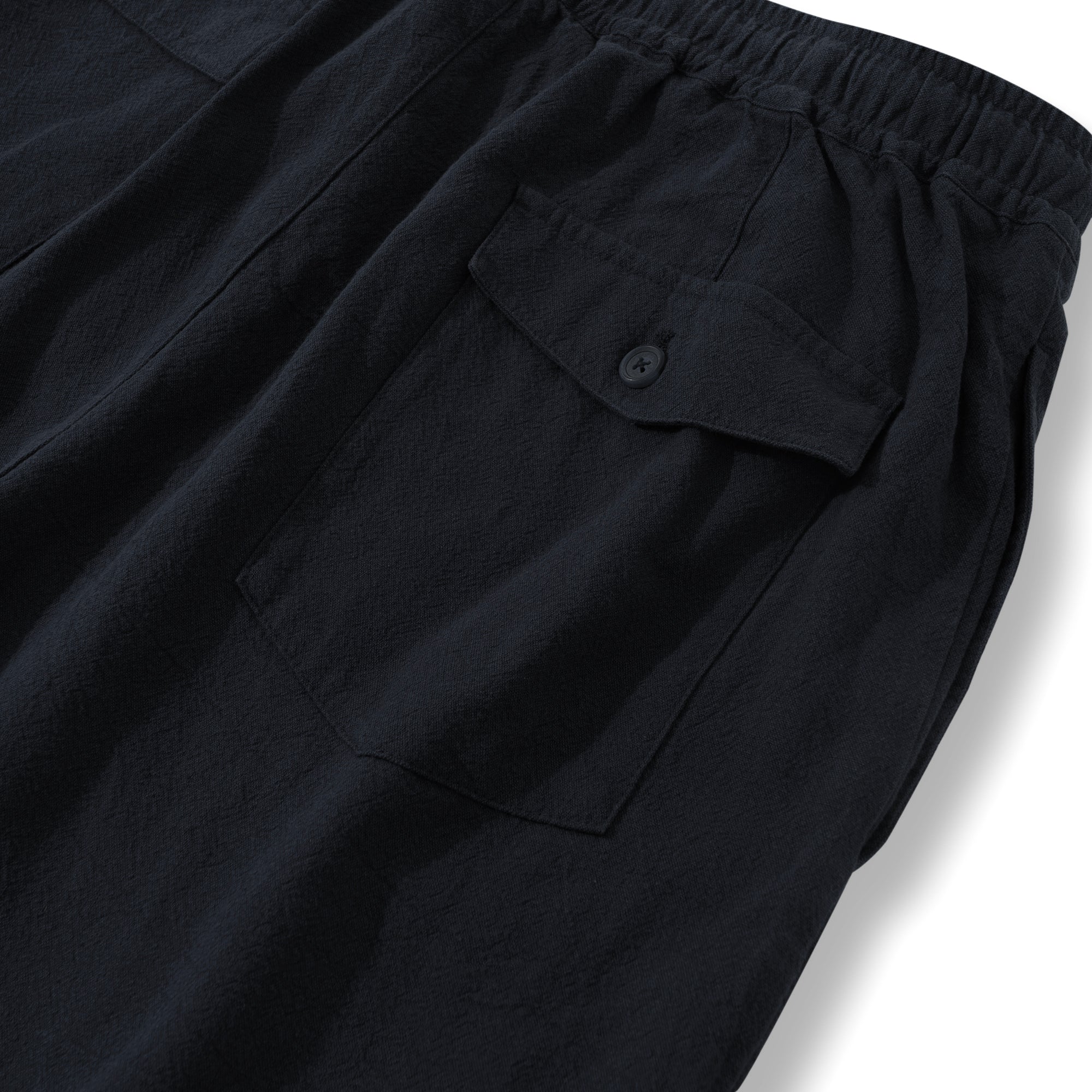 Mens Linen Shorts Mid-Rise Straight Bermuda 8-10 Inch 5-Pocket Shorts - BLACK Version 3.0