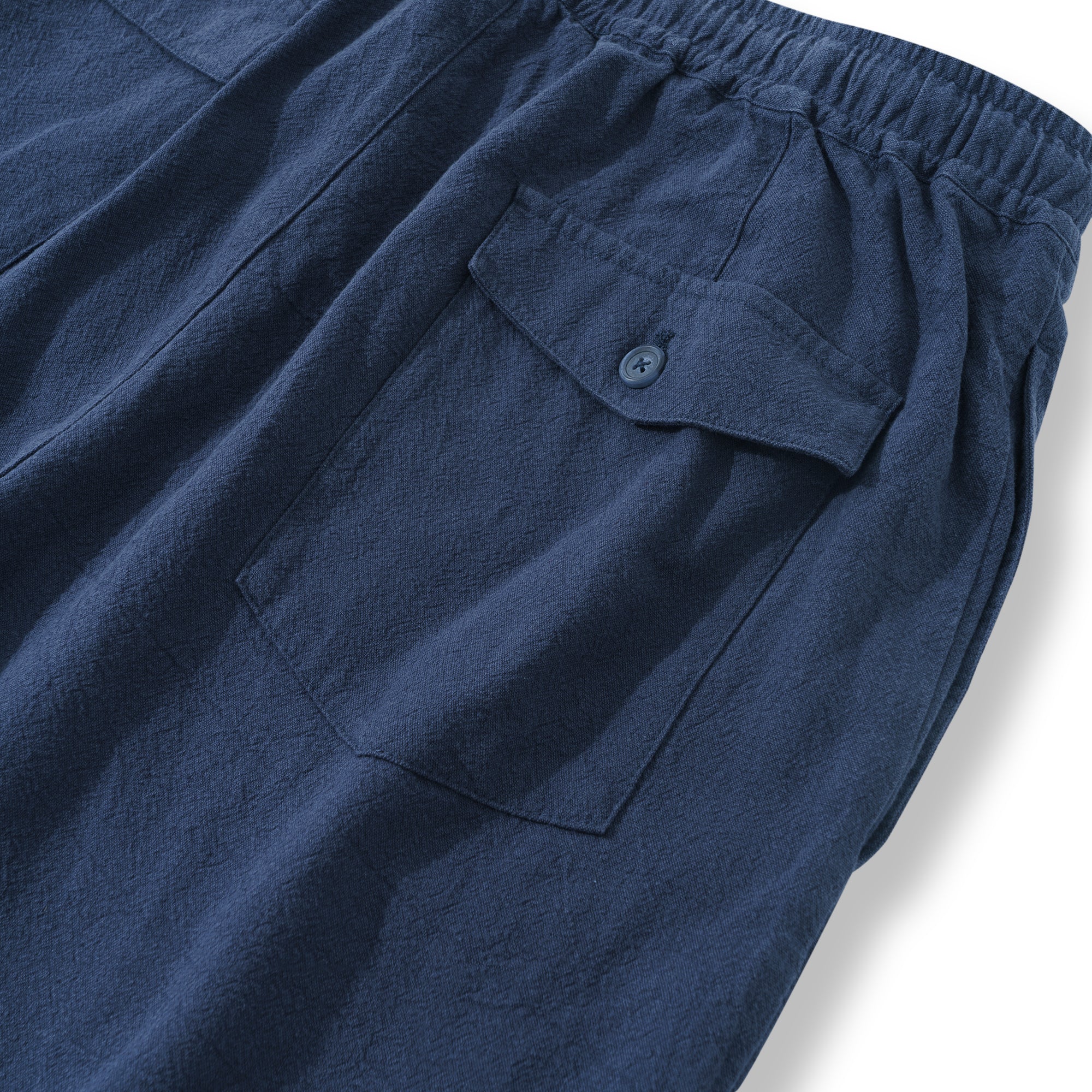 Linen Shorts For Men Mid-Rise Straight Bermuda 8-10 Inch Shorts - NAVY BLUE Version 3.0