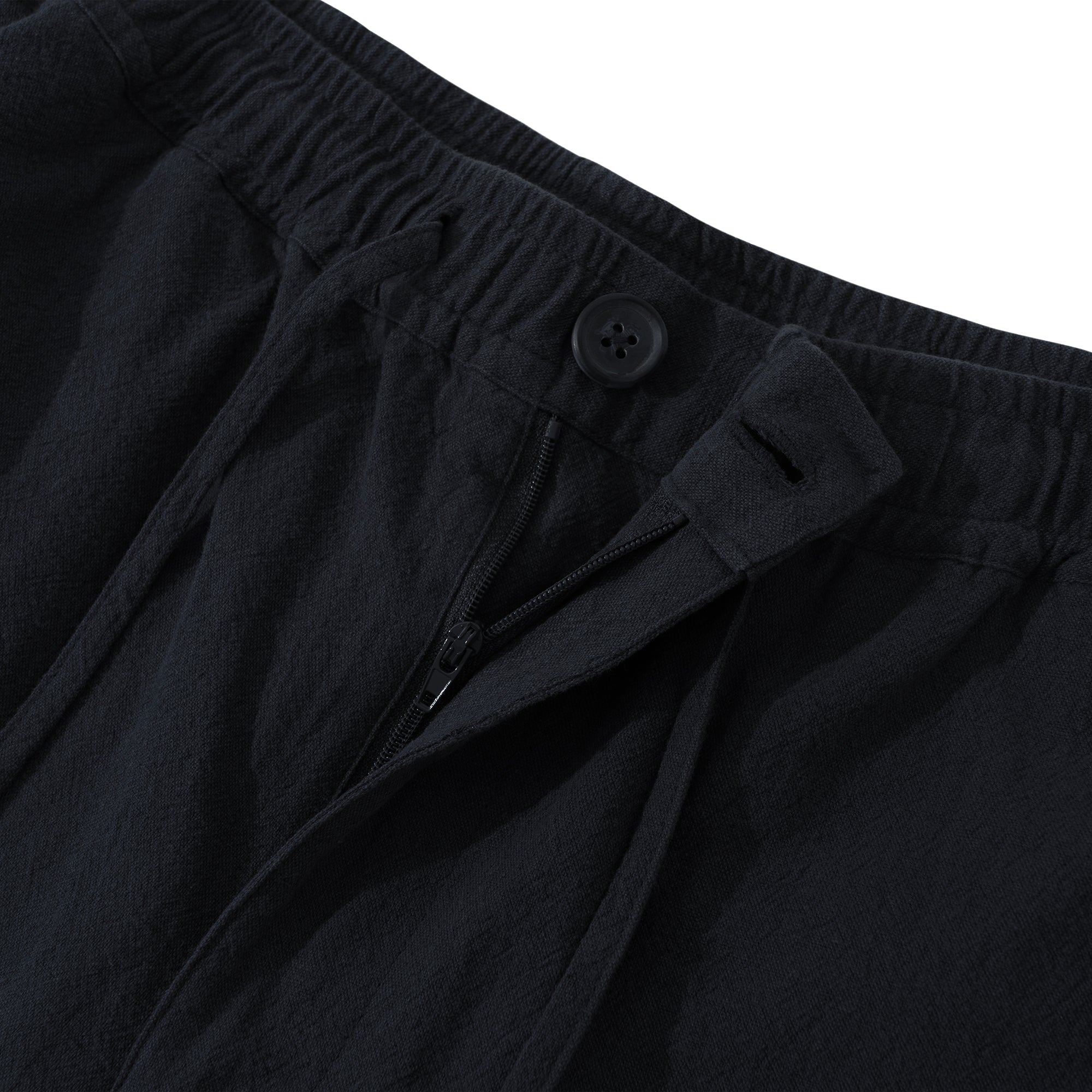 Mens Linen Shorts Mid-Rise Straight Bermuda 8-10 Inch 5-Pocket Shorts - BLACK Version 3.0