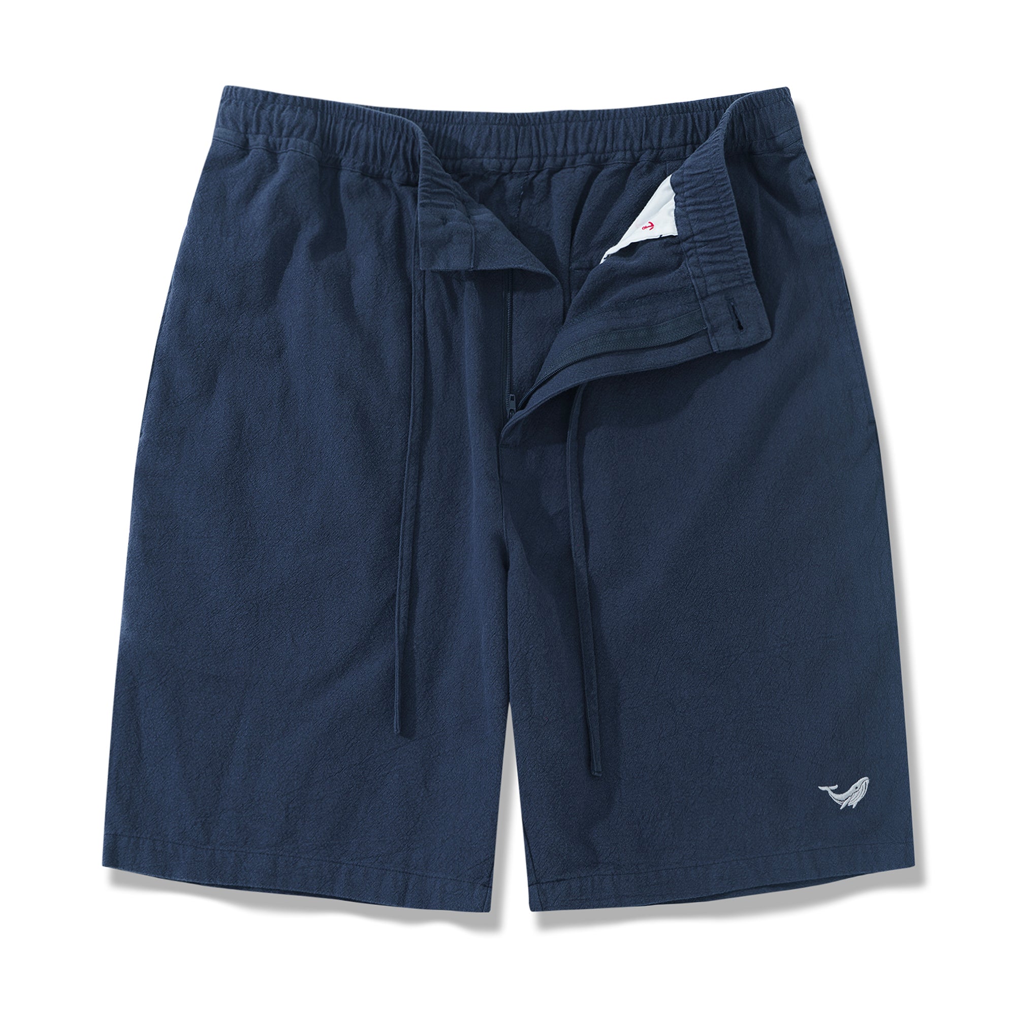 Linen Shorts For Men Mid-Rise Straight Bermuda 8-10 Inch 5-Pocket Shorts - NAVY BLUE Version 3.0