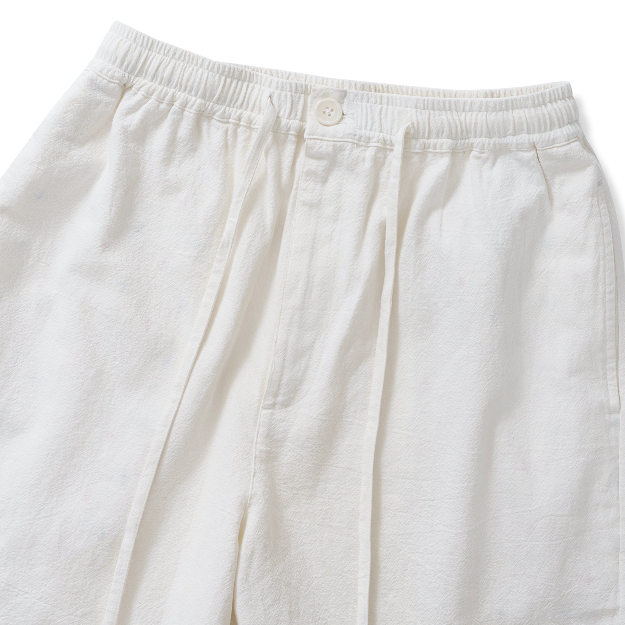 Mens Linen Shorts Mid-Rise Straight Bermuda 8-10 Inch 5-Pocket Shorts - WHITE Version 3.0