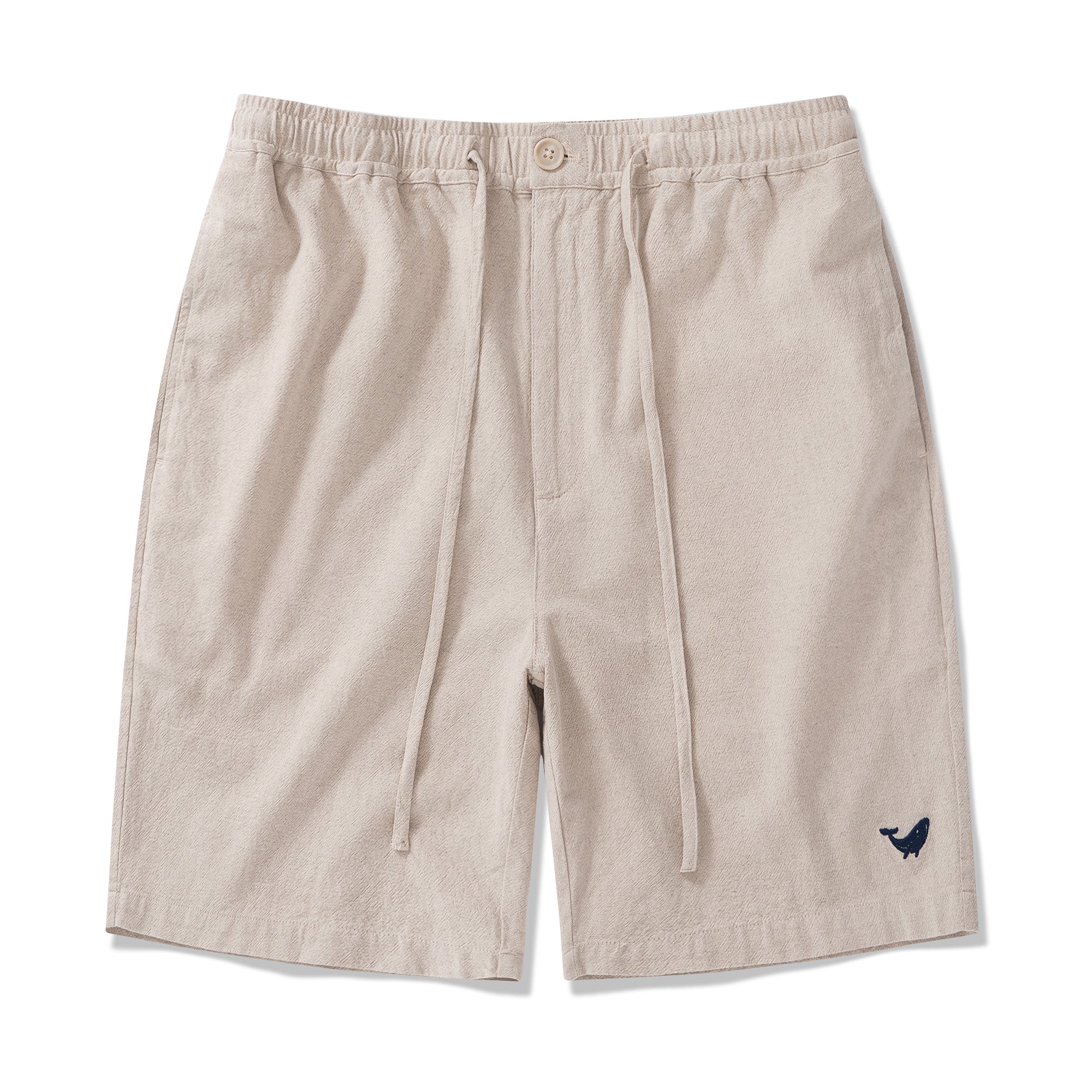 Mens Linen Shorts Mid-Rise Straight Bermuda 8-10 Inch 5-Pocket Shorts - FLAXEN Version 3.0