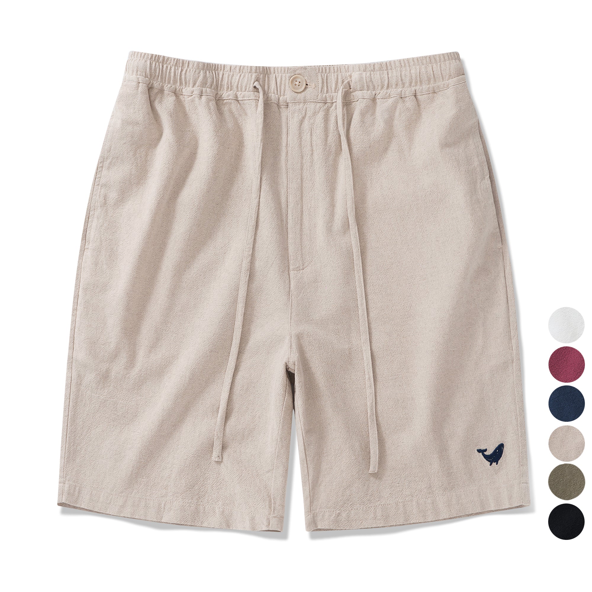 Mens Linen Shorts Mid-Rise Straight Bermuda 8-10 Inch Shorts - FLAXEN Version 3.0