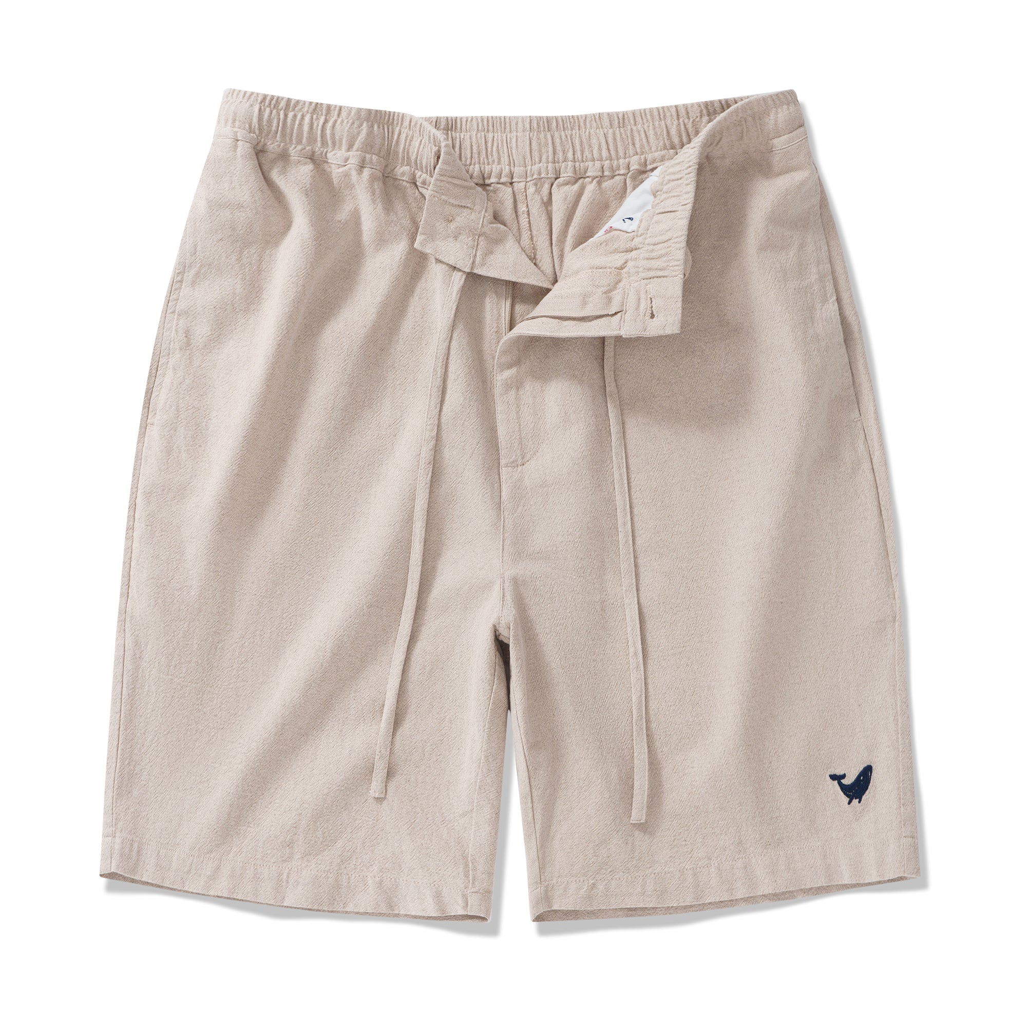 Mens Linen Shorts Mid-Rise Straight Bermuda 8-10 Inch 5-Pocket Shorts - FLAXEN Version 3.0