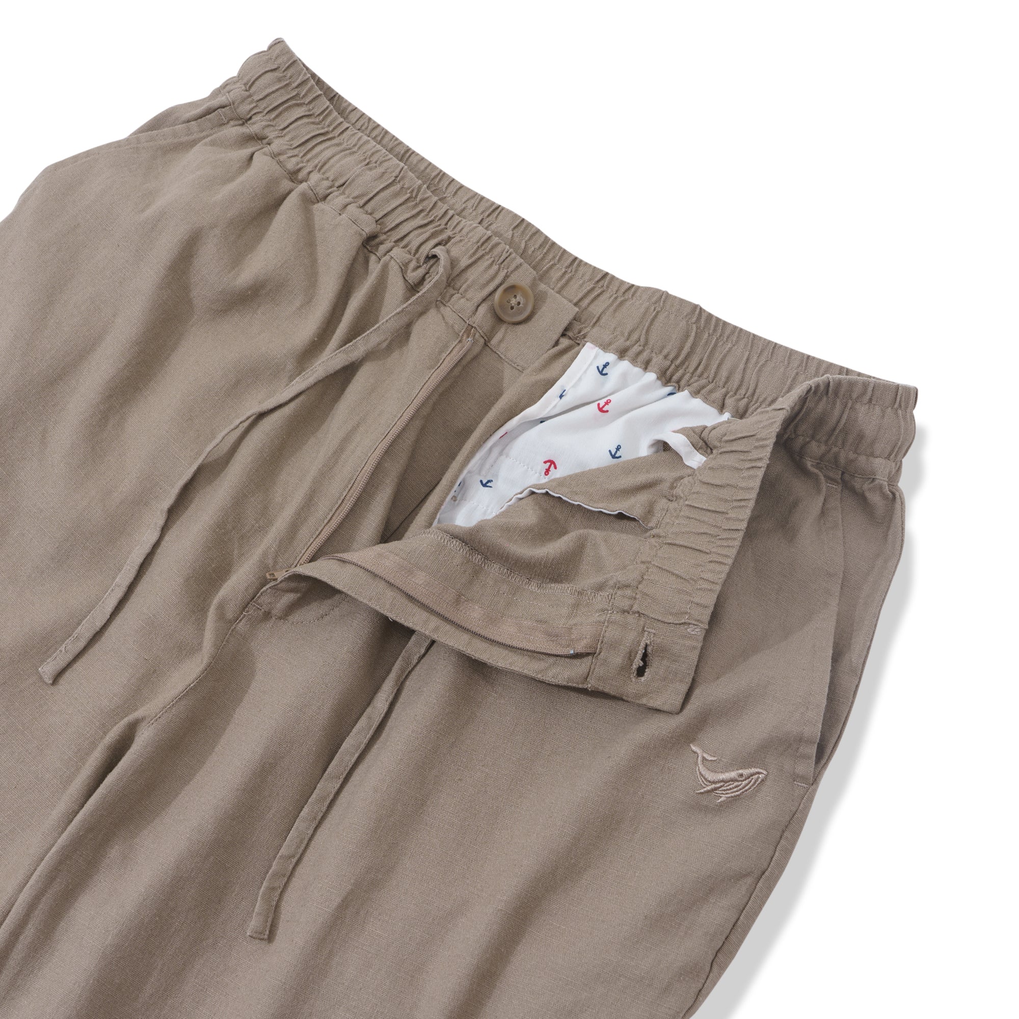 Linen Pant For Men Versatile Linen 5-Pocket Long Pants (Brown)