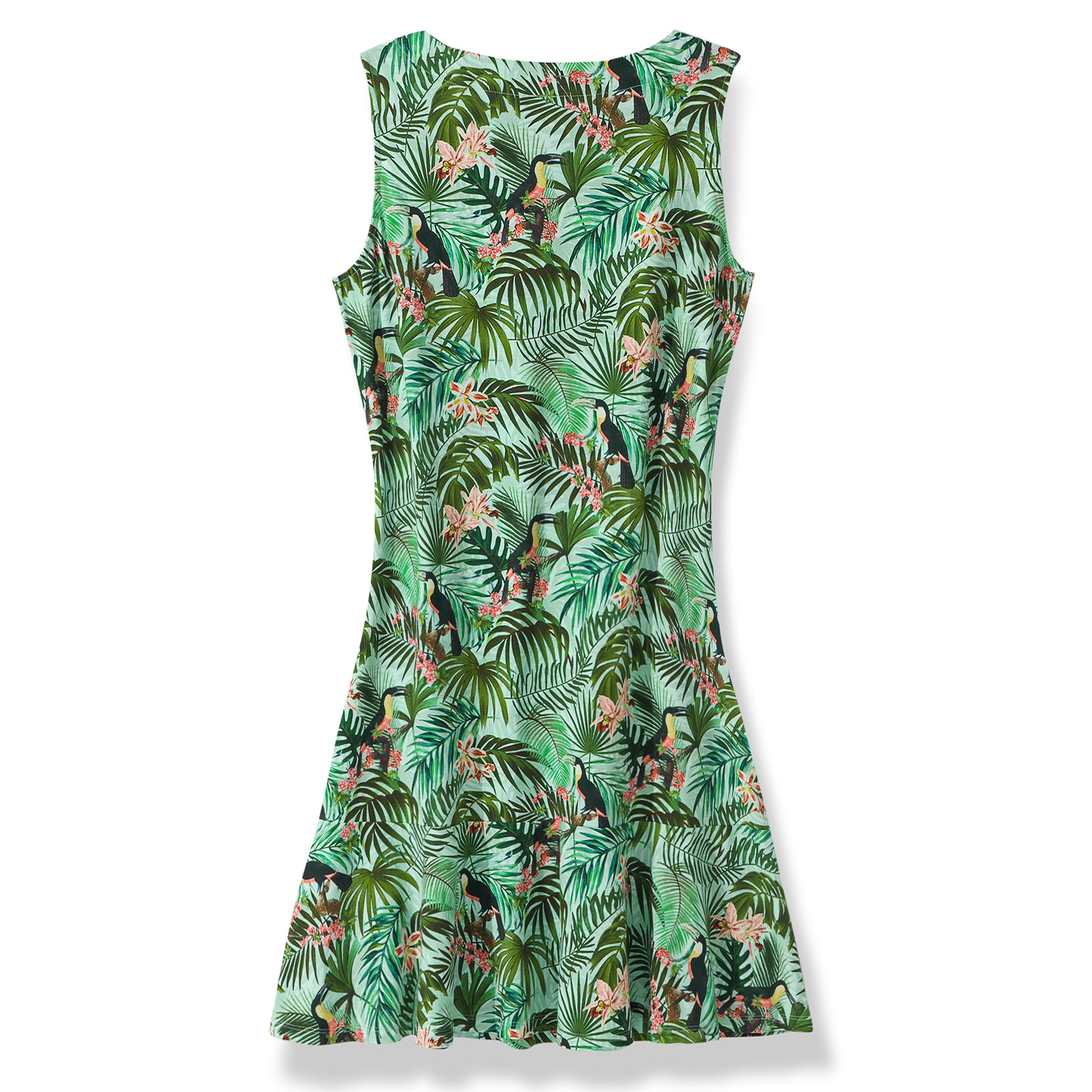 Hawaiian Dress For Women Tropical Vacation Toucan Flounce Dress