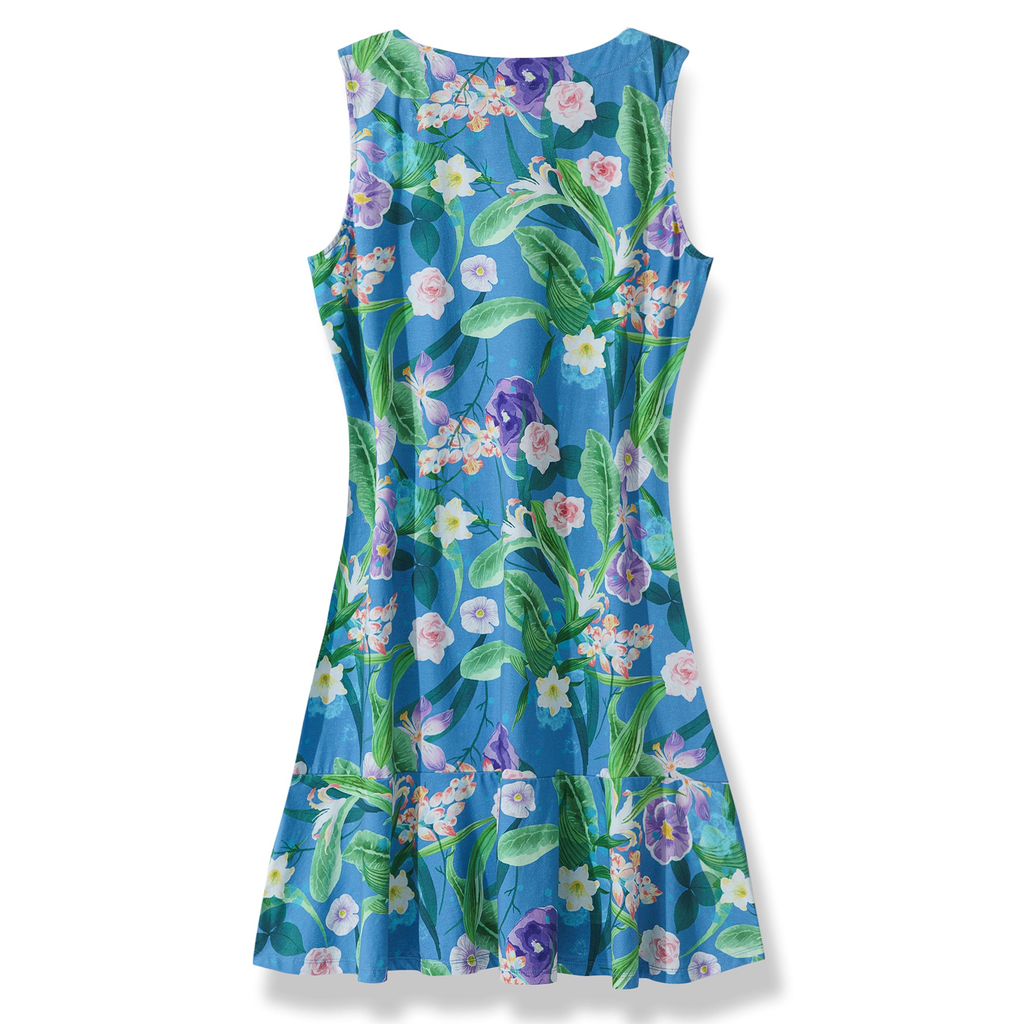 Hawaiian Dress For Women Tropical Vacation Tropical Flowers Flounce Dress