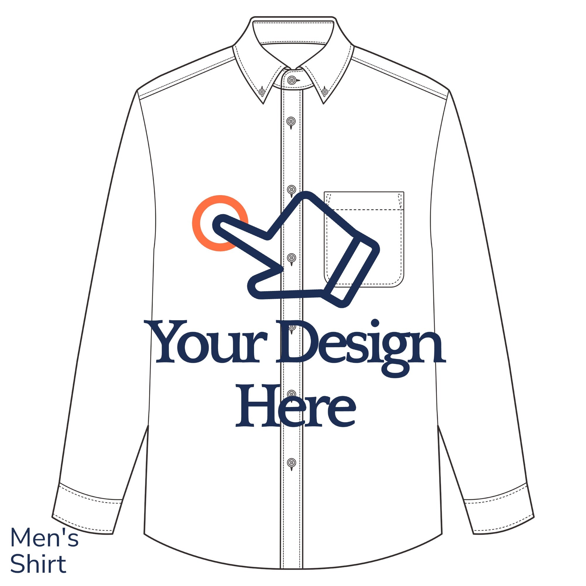 Customized Men's Long Sleeve Button-down Shirt