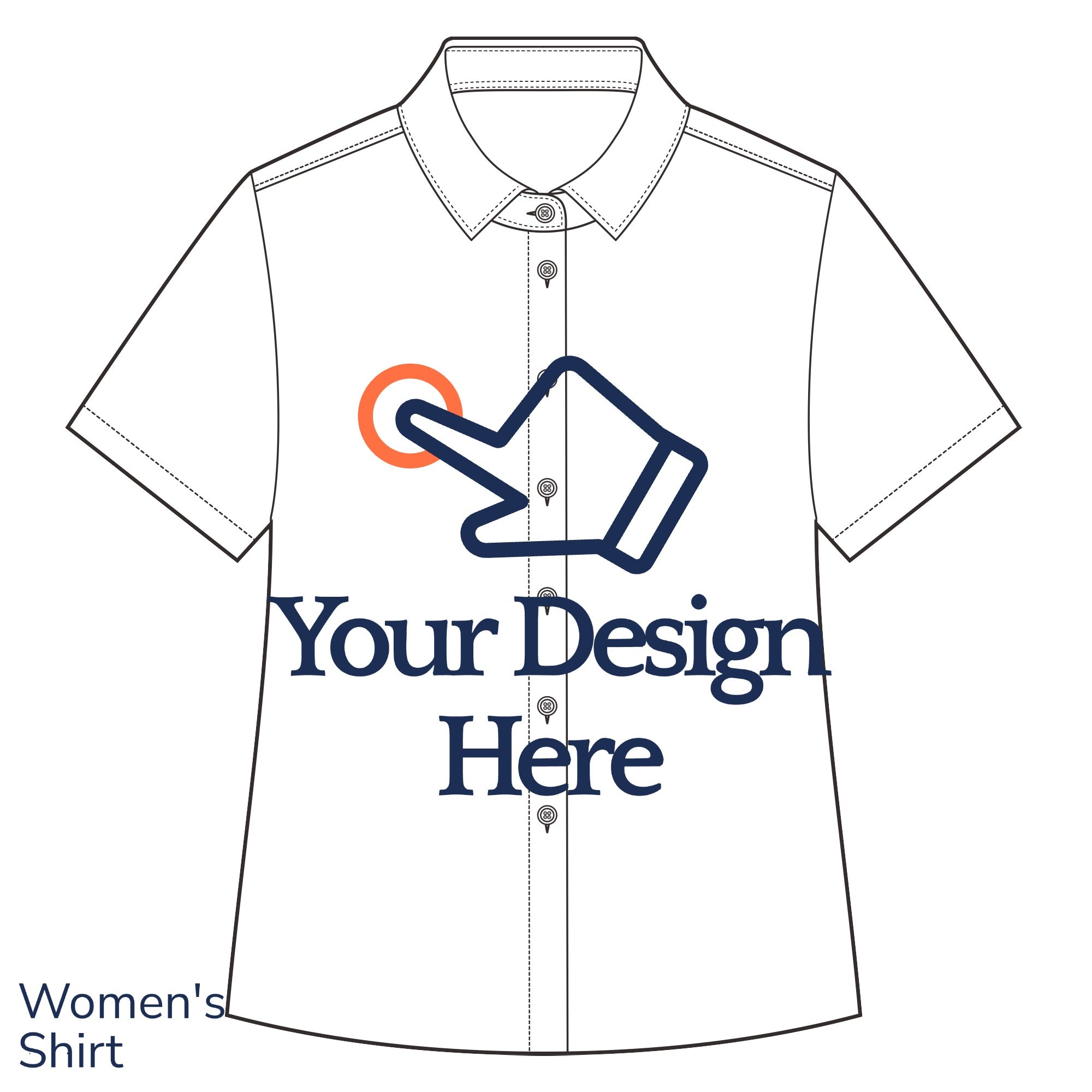 Customized Women's Short Sleeve Button-up Shirt