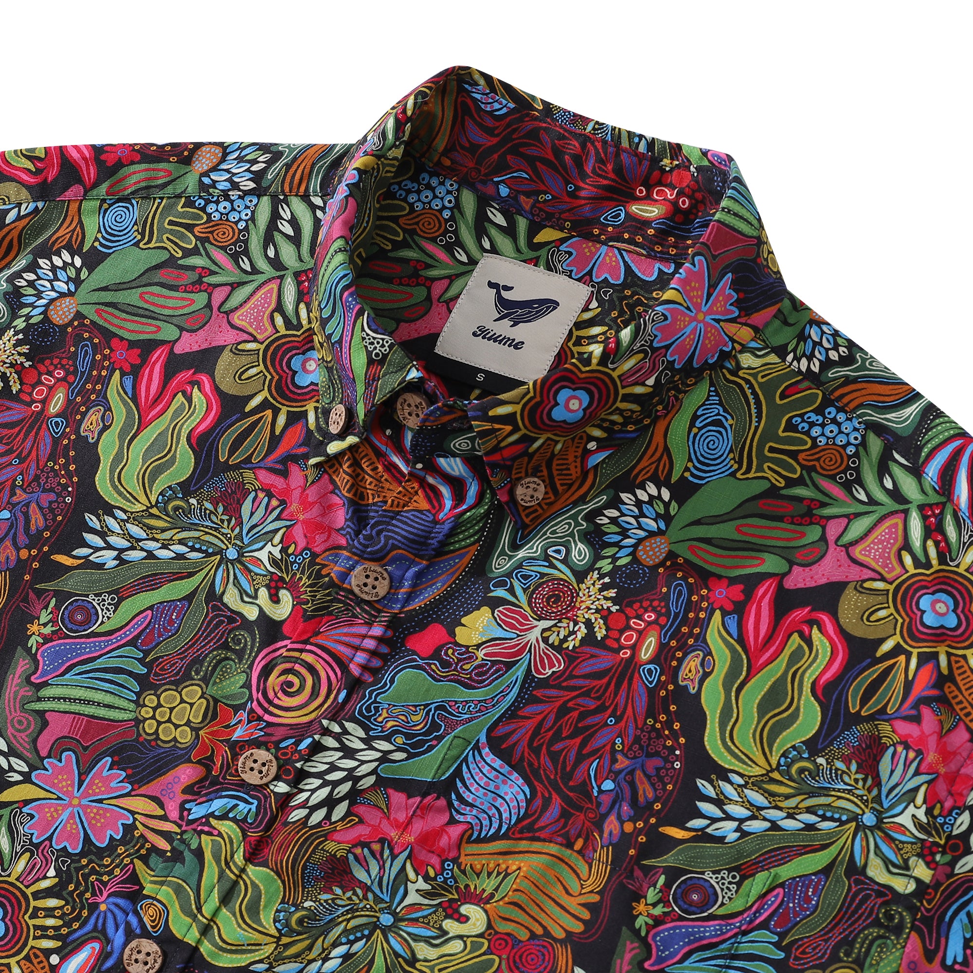 Camisa hawaiana para hombre Josephine George Plants Camisa Aloha de manga corta con botones de algodón