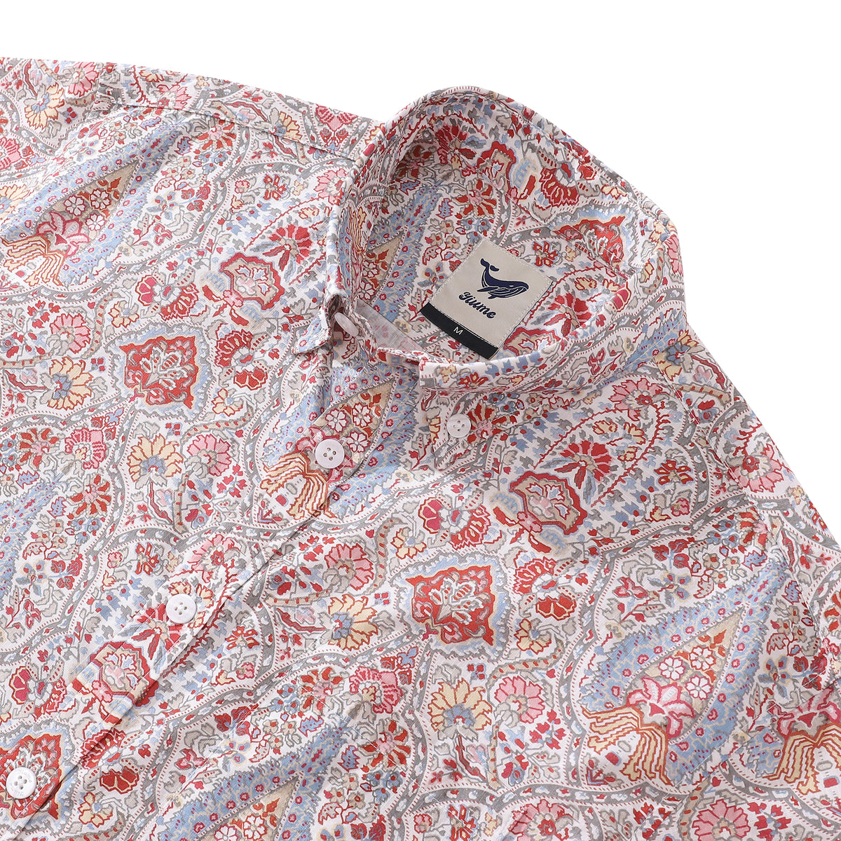 Men's Hawaiian Shirt Flower Pattern Print Cotton Button-down Short Sle ...