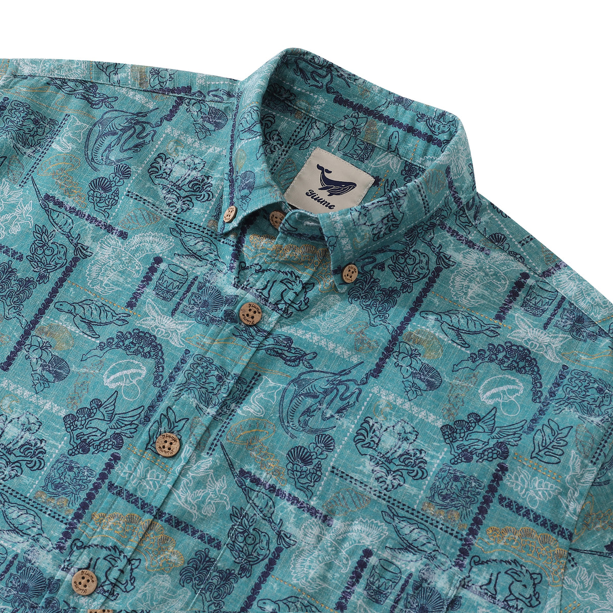 Men's Hawaiian Shirt Pele and Hiiaka Cotton Button-down Long Sleeve Al ...