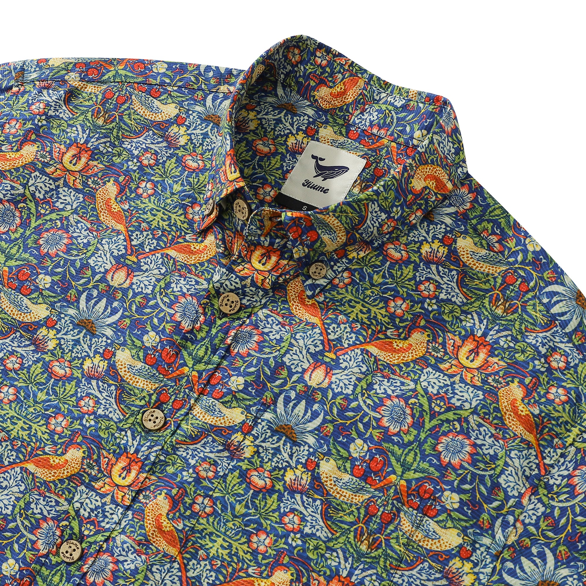 Chemises hawaïennes pour hommes, chemise de créateur William Morris Strawberry Thief