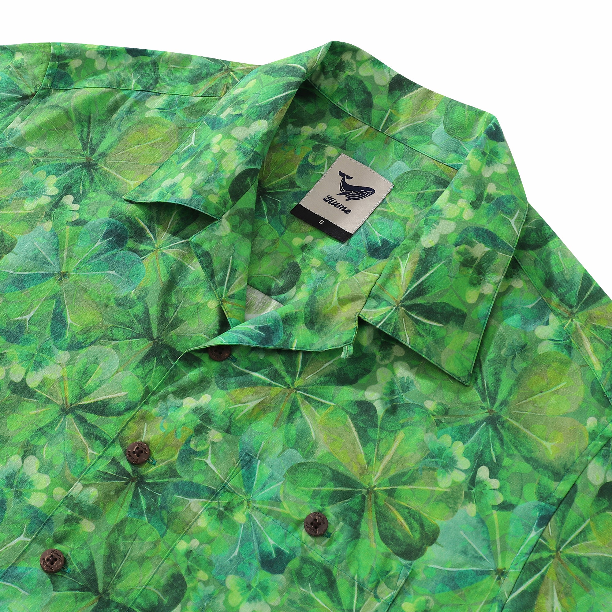 CALLE. Camisa hawaiana del día de San Patricio para hombre Shamrock de Samantha O' Malley camisa Camp Collar 100% algodón