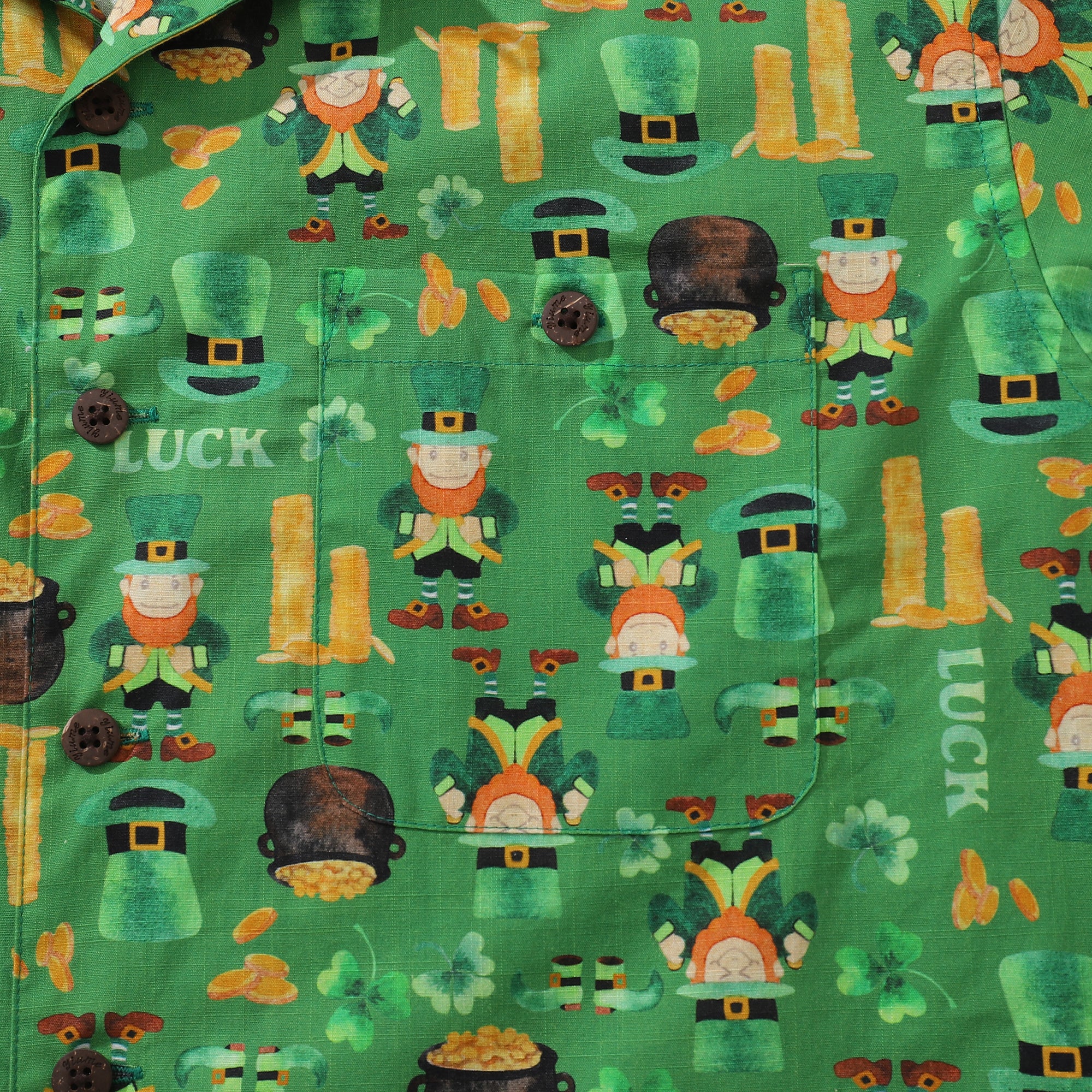 ST. Patrick's Day Hawaii-Hemd für Herren, Irish Parade von Samantha O'Malley, Hemd mit Camp-Kragen, 100 % Baumwolle