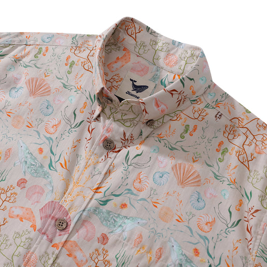 Camisa hawaiana para hombre Ocean Dream de Samantha O' Malley Camisa Aloha de manga corta con botones de algodón