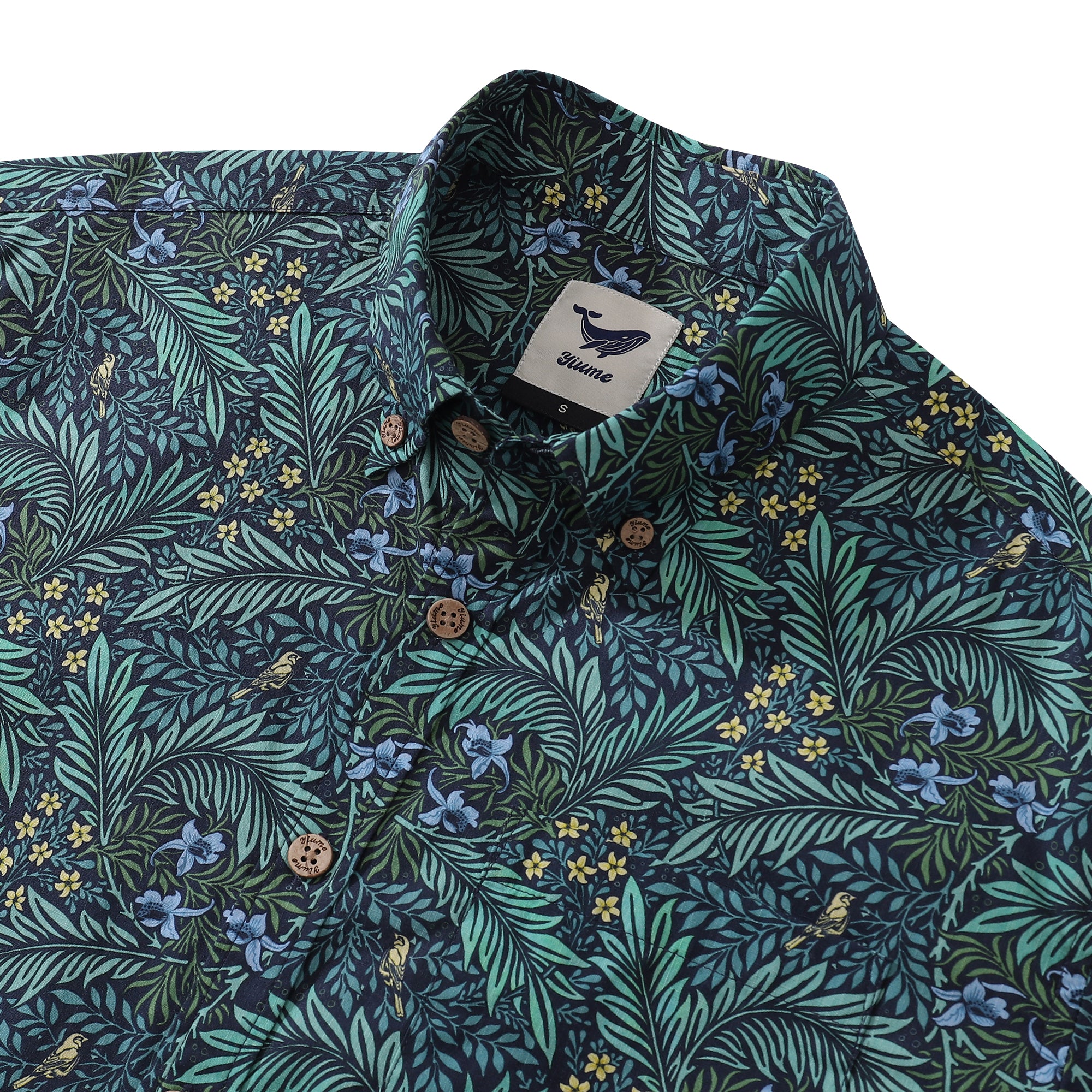 Camisa hawaiana para hombre Foreat Mist Camisa Aloha de manga corta con botones de algodón