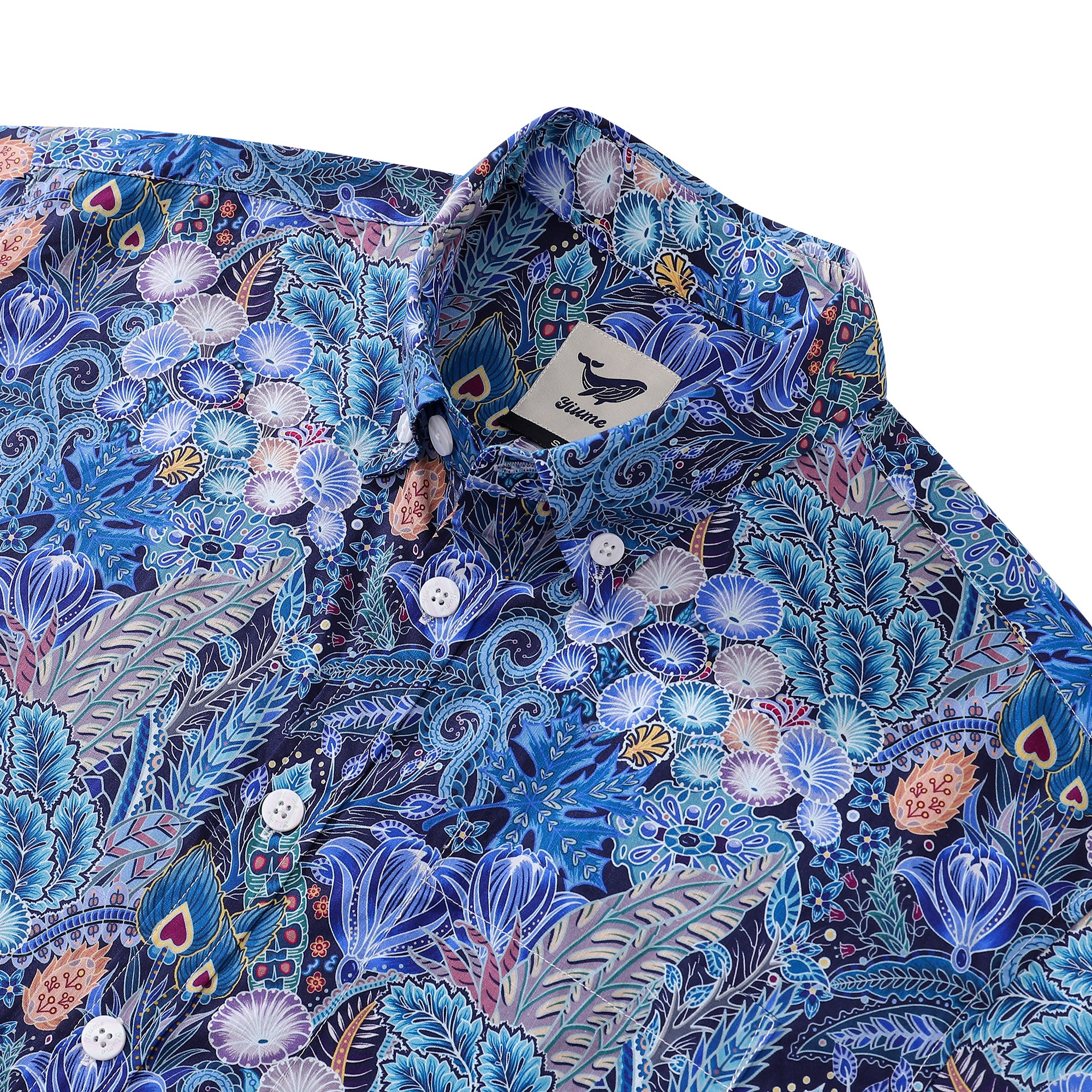 Camicia hawaiana da uomo con motivo floreale, serie 2, camicia Aloha a maniche corte abbottonata in cotone con stampa