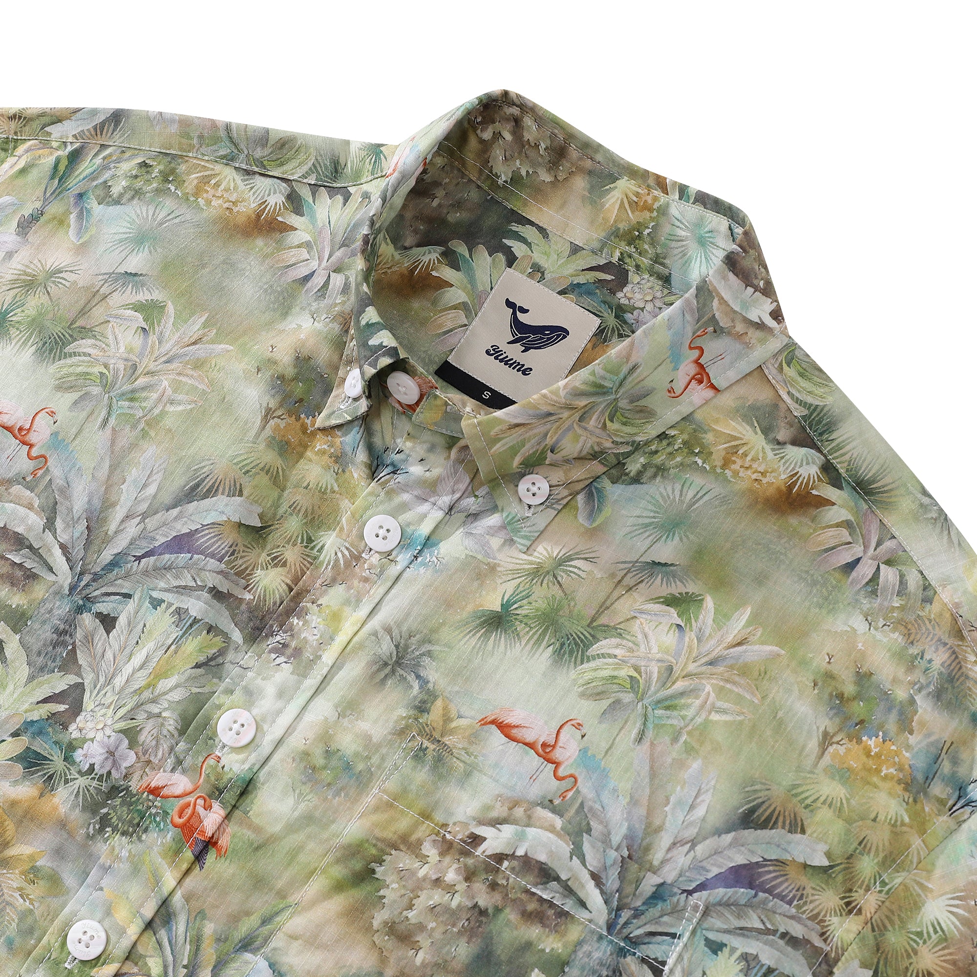 Chemise hawaïenne pour hommes, imprimé charme exotique, chemise Aloha boutonnée en coton à manches courtes