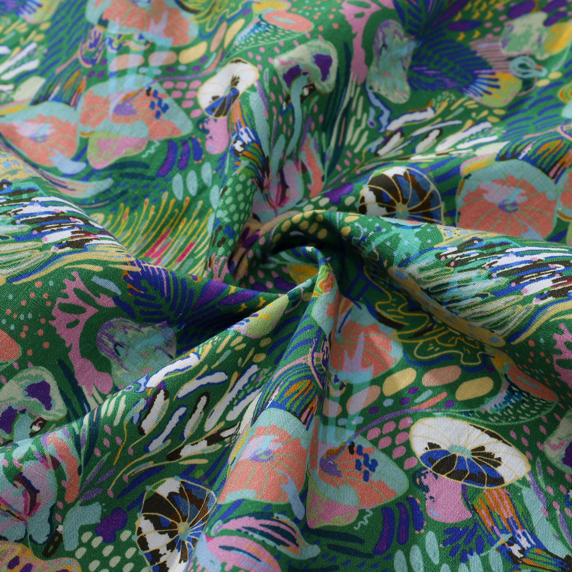 Herren-Hawaiihemd Songe Marin von Lucille Duchene, kurzärmeliges Aloha-Hemd aus Baumwolle mit Knopfleiste
