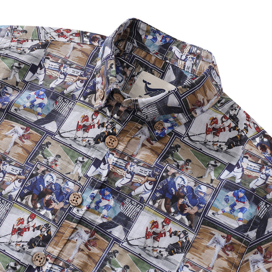 Children's Hawaiian Shirt Teamwork Wins Print Cotton Button-down Short Sleeve