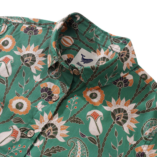 Women's Hawaiian Shirt Julia Madoka Print Cotton Button-up Short Sleeve