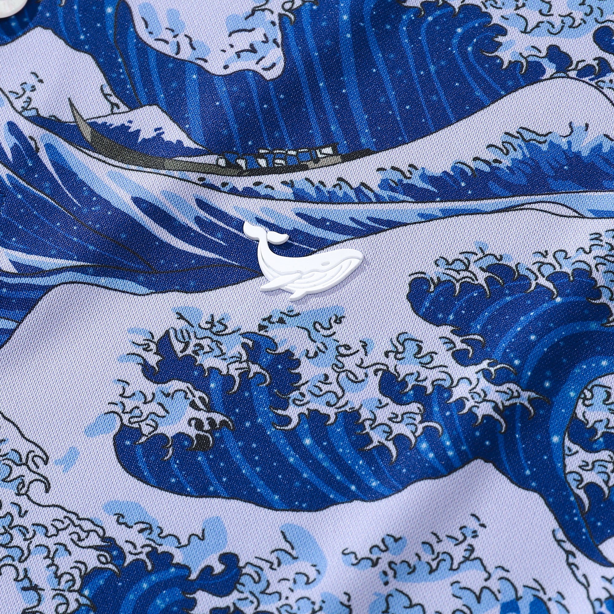 Polo da uomo a maniche corte Ukiyo-e giapponese Hawaiian Ocean Waves