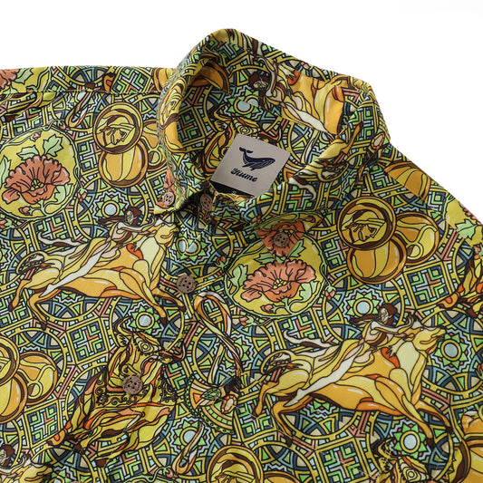 Camisa hawaiana para hombre Camisa Aloha de manga corta con botones de Tencel™ y estampado Taurus