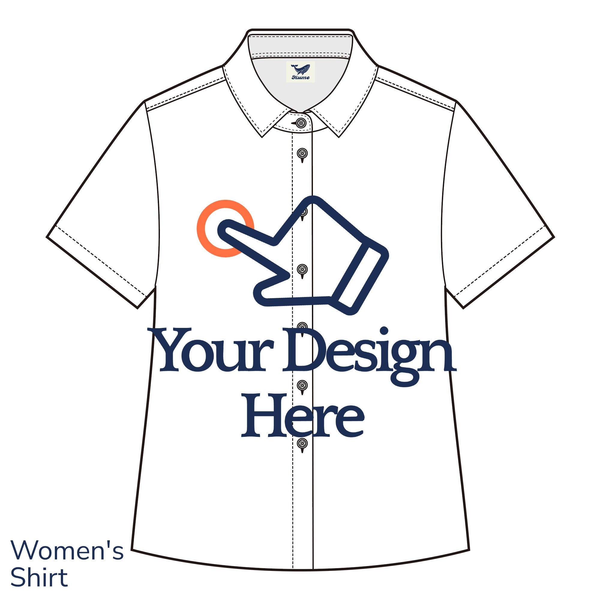 Customized Women's Short Sleeve Button-up Shirt