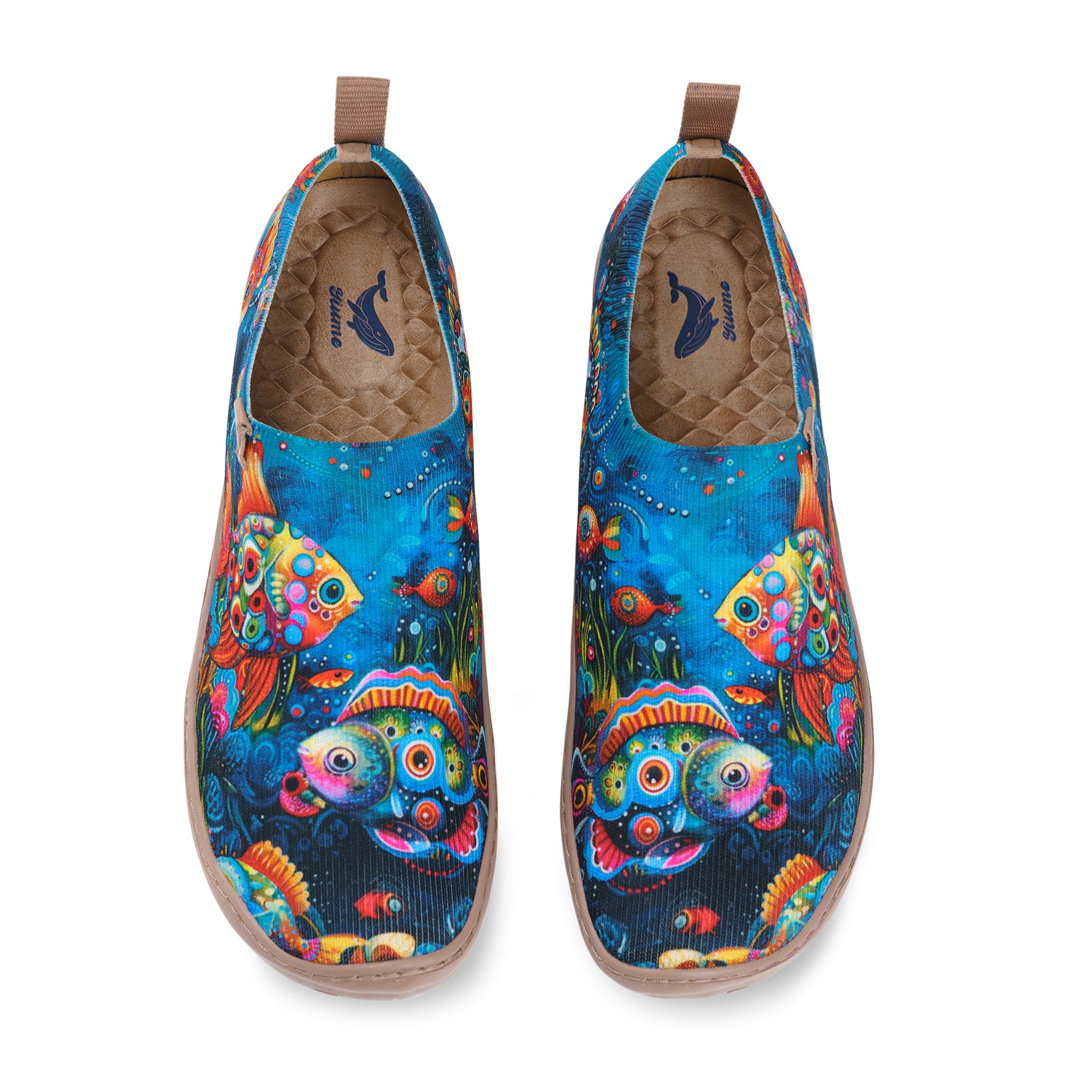 Women's foldable Loafers Underwater World Sneaker Painted Canvas Slip-On Shoes